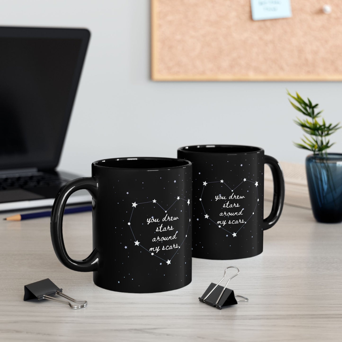 stars around my scars - Black Mug (11oz)