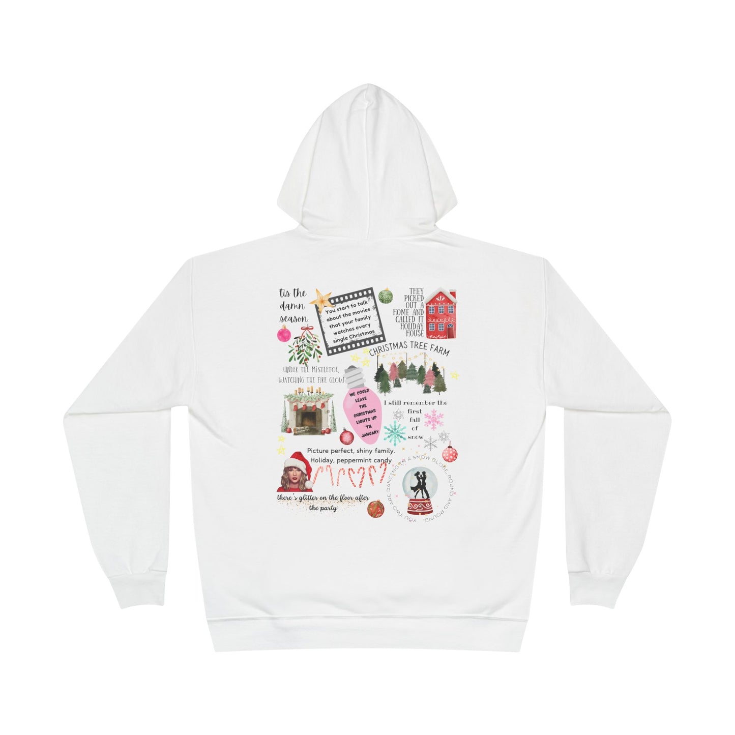 Merry Swiftmas - Swiftie Lyrics Collage - Unisex EcoSmart® Pullover Hoodie Sweatshirt