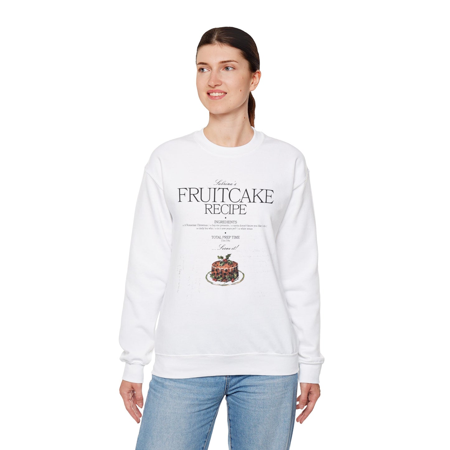 fruitcake recipe with handwriting - Unisex Heavy Blend™ Crewneck Sweatshirt