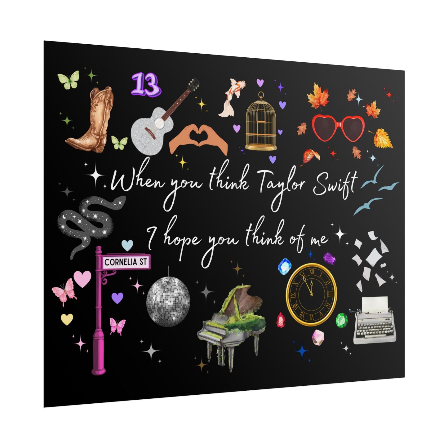 I hope you think of me -  Rolled Posters, Fan Art, Music Decor, Gift for Swifties, Home Decor, Unique Wall Art
