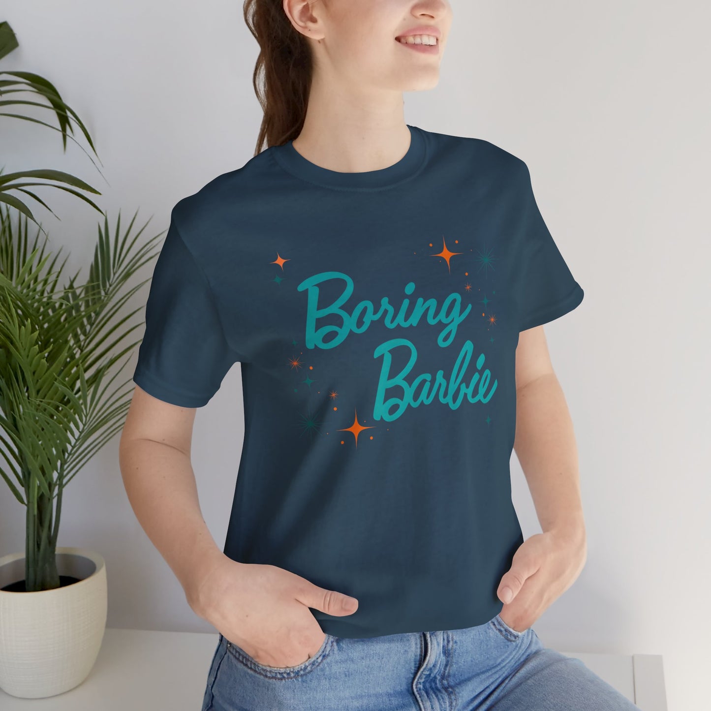 Boring Barbie with stars - Unisex Jersey Tee - Fun Casual Shirt, Gift for Barbie Fans, Summer Wardrobe Essential, Holiday Outfits, Birthday Present