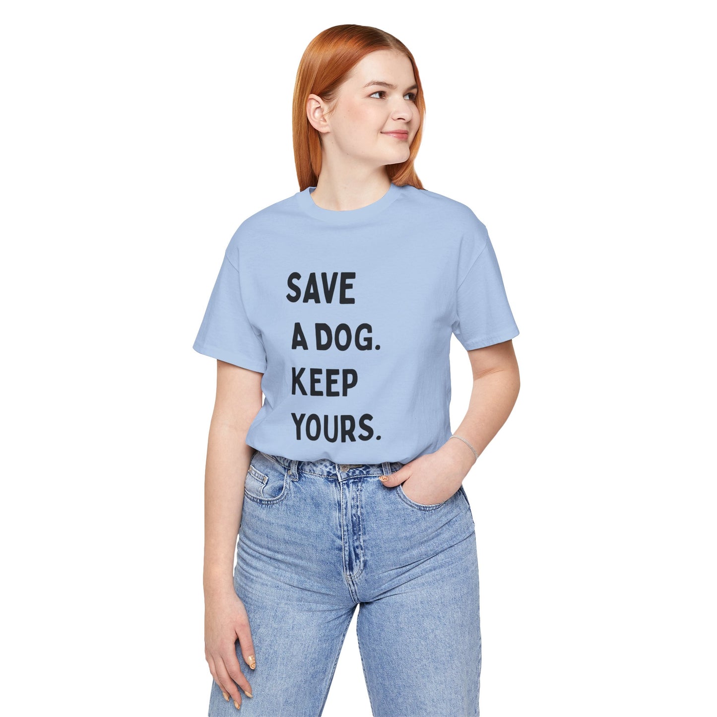 Save a Dog Unisex Jersey Tee, Dog Lover T-Shirt, Animal Rescue Shirt, Pet Adoption Gift, Support Animal Welfare Tee
