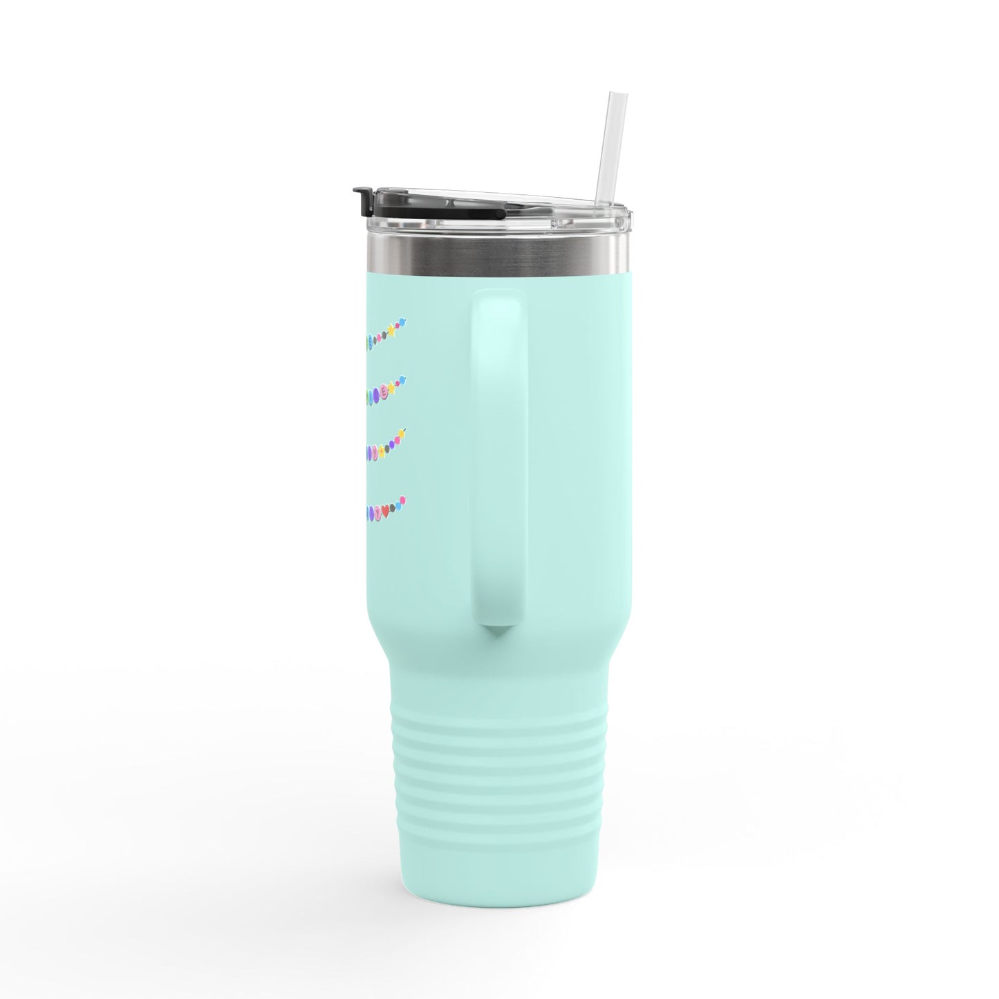 Shade Never Made Anybody Less Gay - PRIDE - Insulated Travel Mug, 40oz | Perfect for Road Trips, Work, Gifts, and Eco-Friendly Living, Straw Included