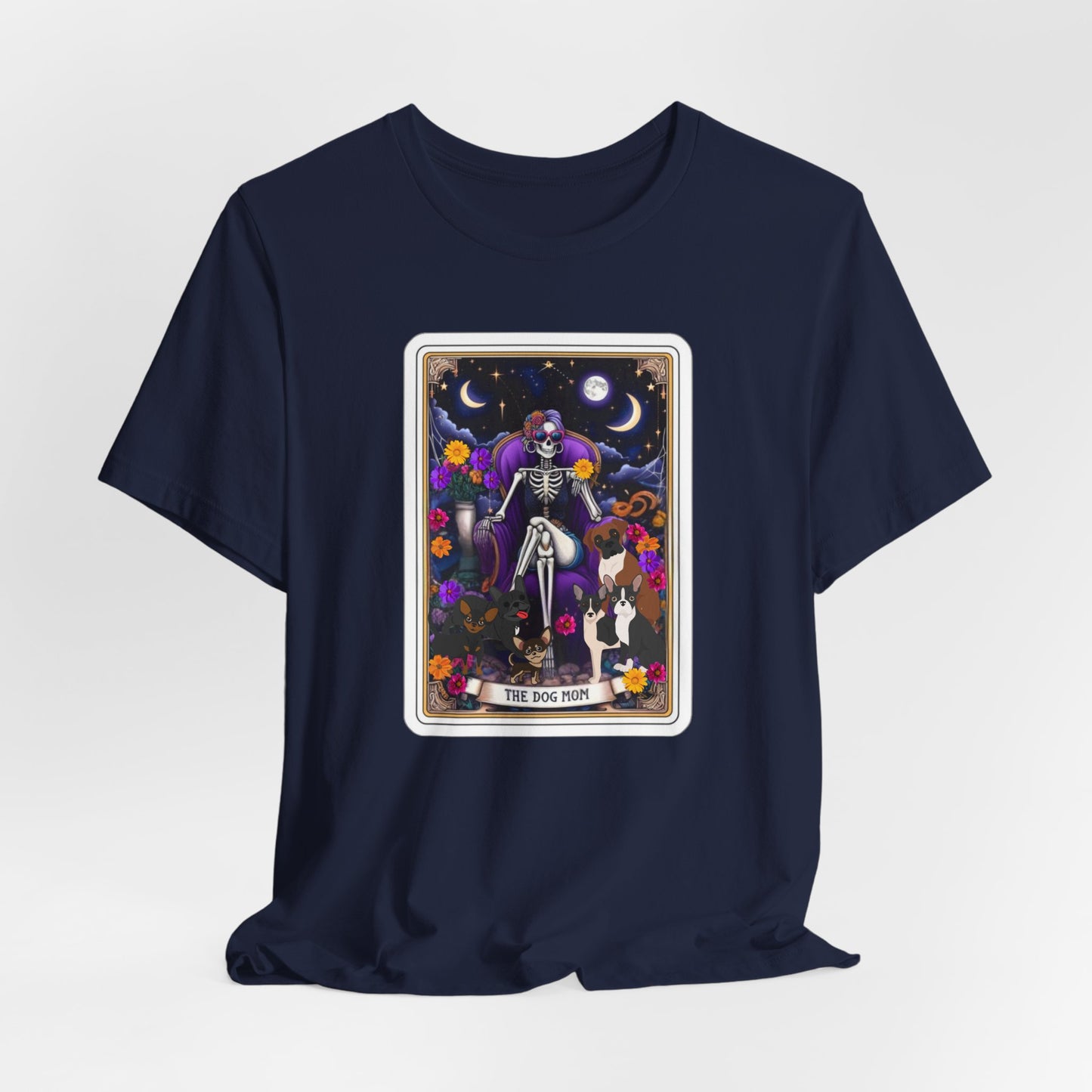 Custom Dog Mom Tarot Tee: Unisex Bella Canvas Jersey Short Sleeve Shirt, Pet Lover Gift, Graphic Tee, Casual Wear