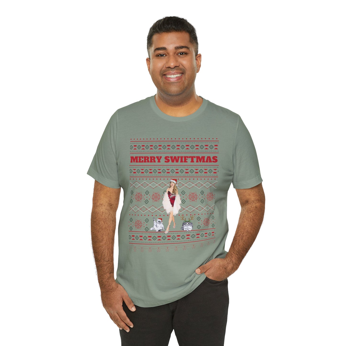 Ugly Swiftmas Sweater Unisex Jersey Short Sleeve Tee