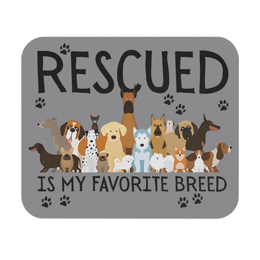 Rescued Dogs Mouse Pad | Pet Lover Desk Accessory | Dog Themed Gift | Animal Rescue Desk Mat | Office Supplies for Dog Owners