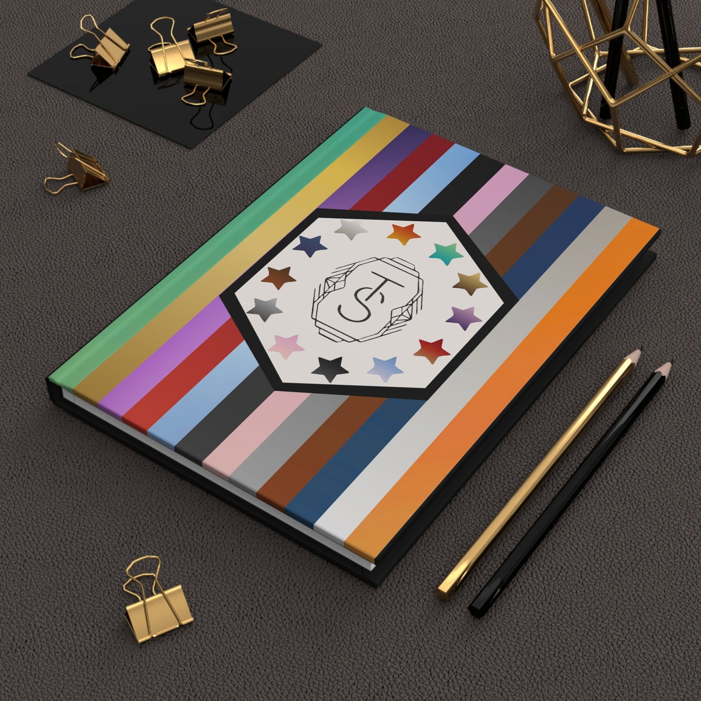 Updated TAYpendence Day - Colorful Star Pattern Hardcover Journal - Personalized Writing, Gift for Students, Art Journal, Travel Diary, Graduation Gifts