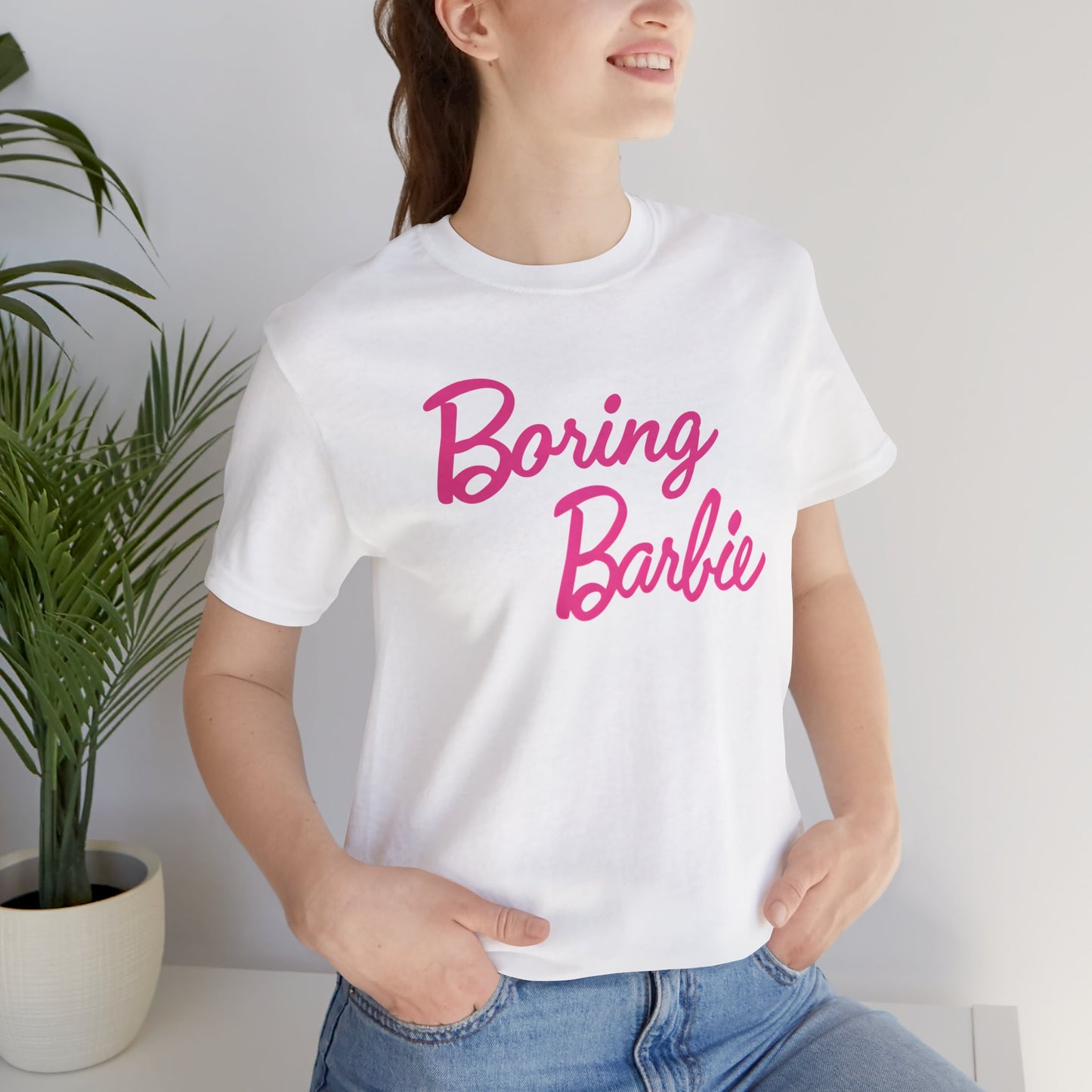 Boring B pink Tee - Fun Unisex Jersey Shirt, Cute Graphic Tee, Perfect Gift for Barbie Fans, Casual Style, Birthday Shirt, Retro Fashion