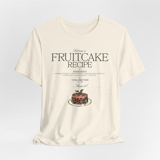 fruitcake recipe with handwriting background - Unisex Jersey Short Sleeve Tee