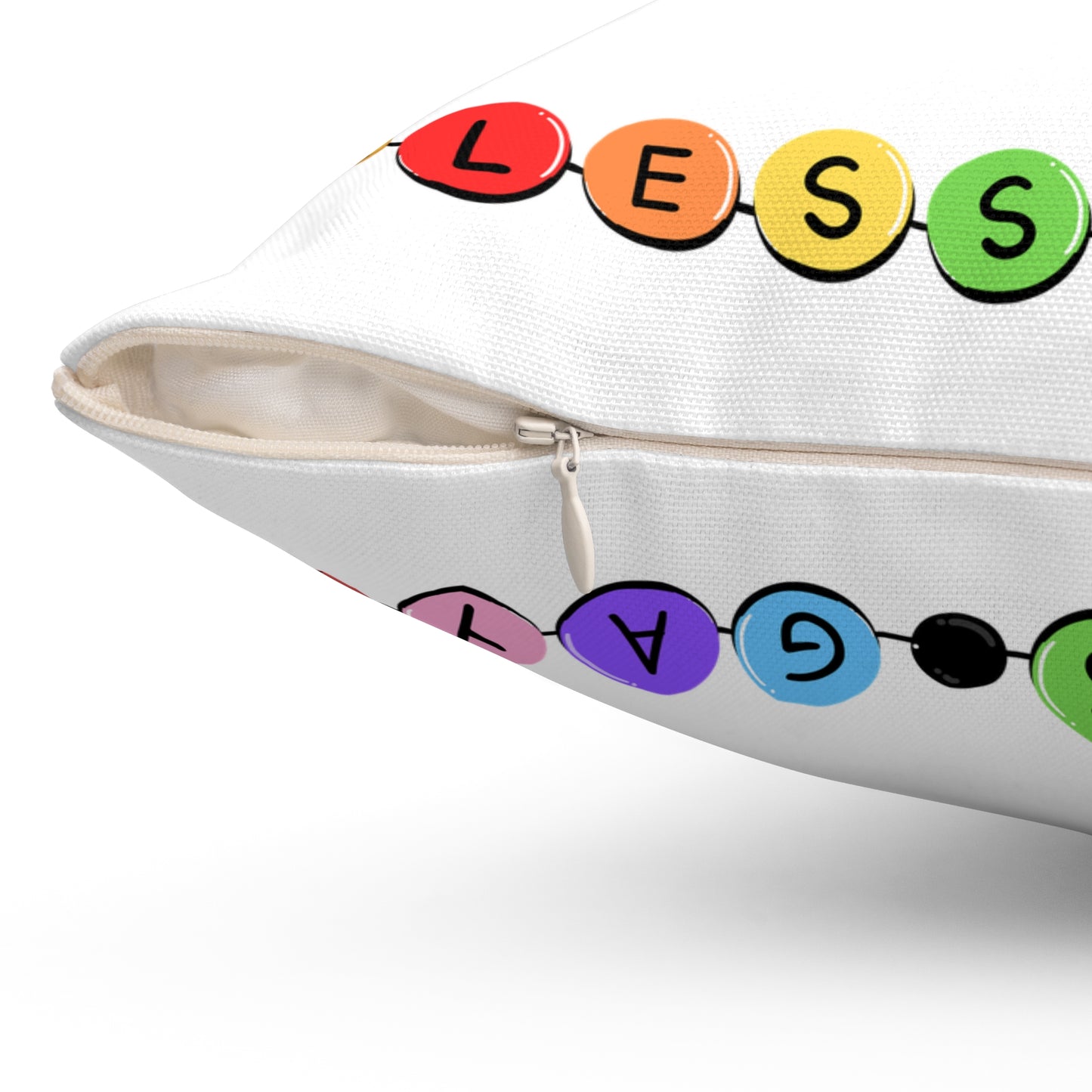 Shade Never Made Anybody Less Gay - Friendship Bracelet Pride - Colorful Affirmation Pillow