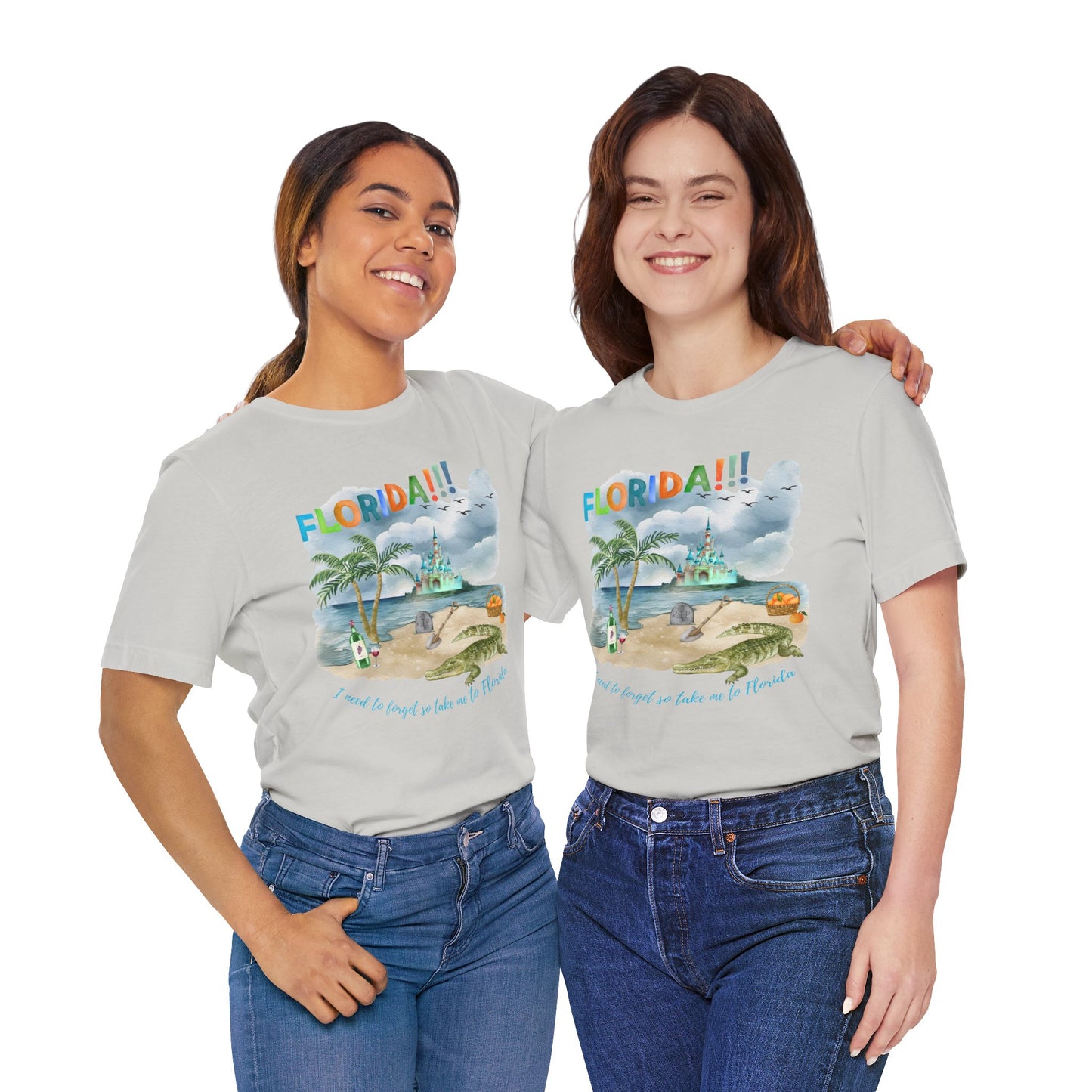 FLORIDA!!! Watercolor Print - Unisex Jersey Short Sleeve Tee