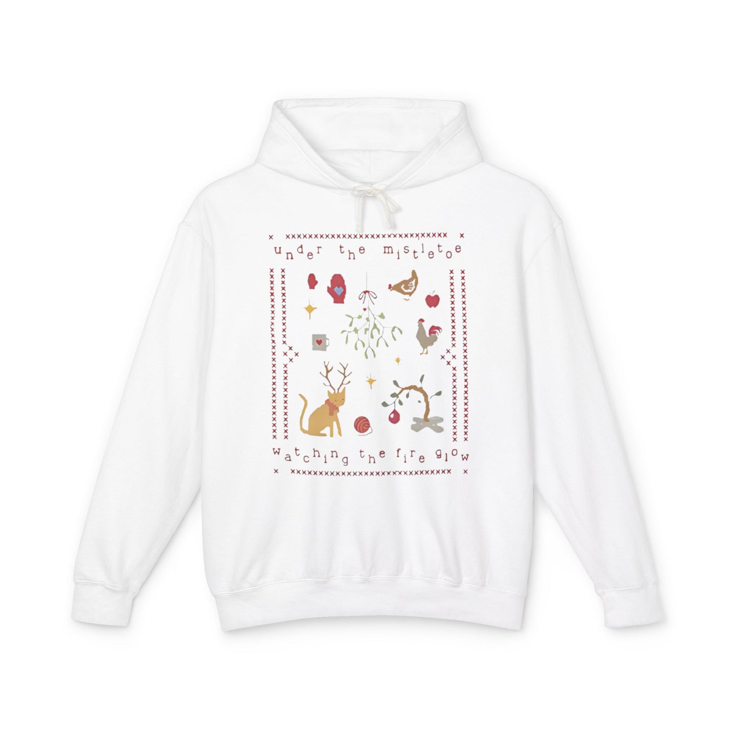 Under the Mistletoe - Unisex Lightweight Hooded Sweatshirt - Comfort Colors