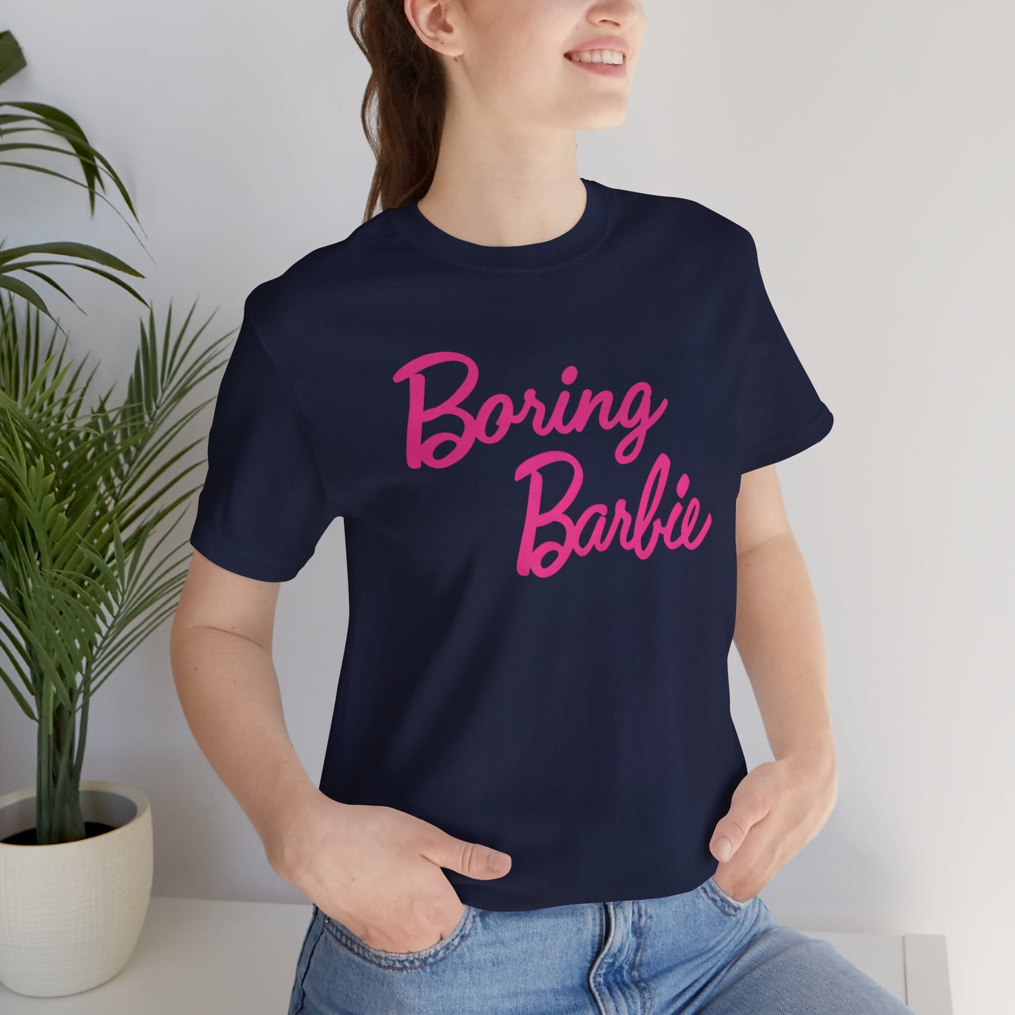 Boring B pink Tee - Fun Unisex Jersey Shirt, Cute Graphic Tee, Perfect Gift for Barbie Fans, Casual Style, Birthday Shirt, Retro Fashion