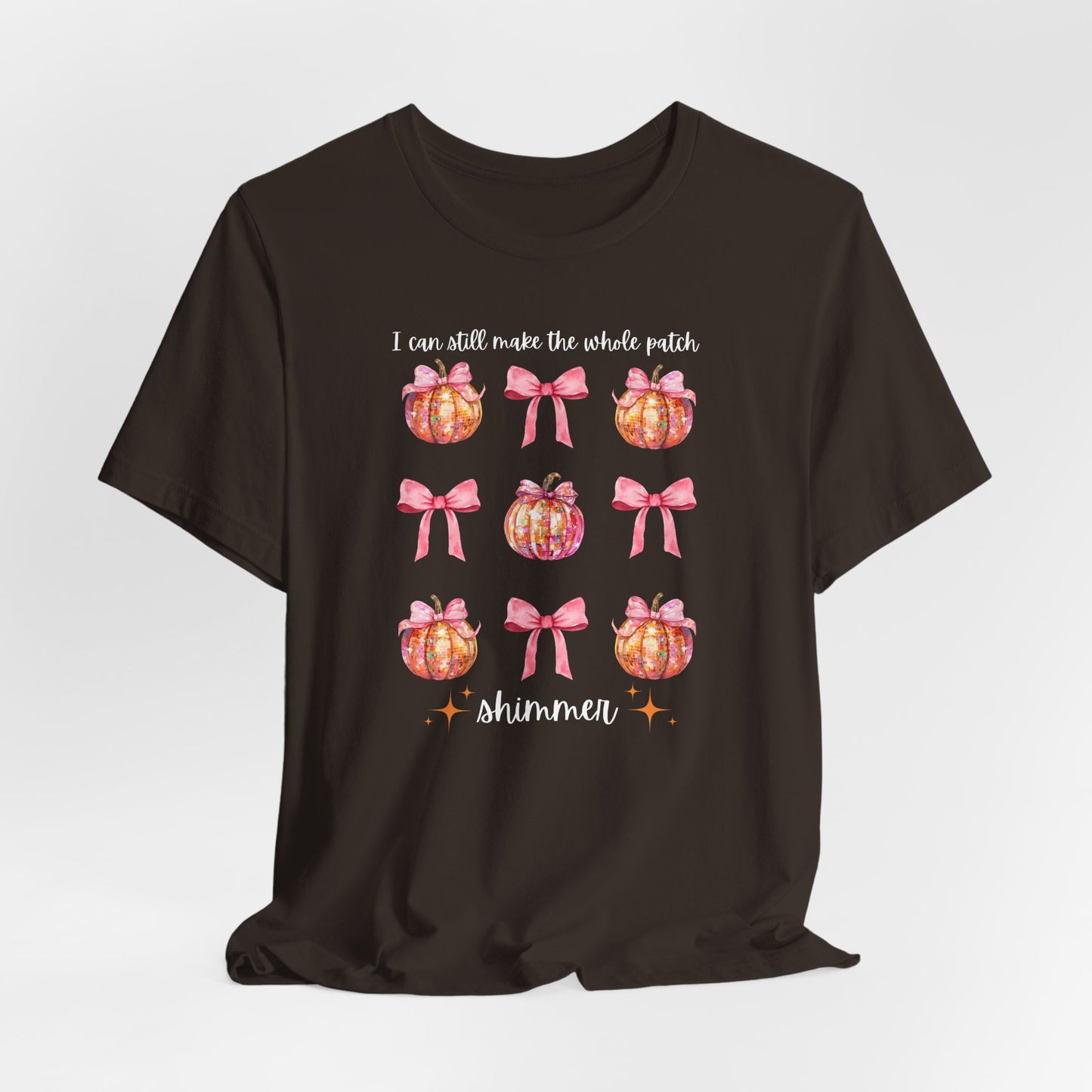 I can still make the whole patch shimmer - Swiftie Halloween - Disco - Mirrorball - Pink - Unisex Jersey Short Sleeve Tee