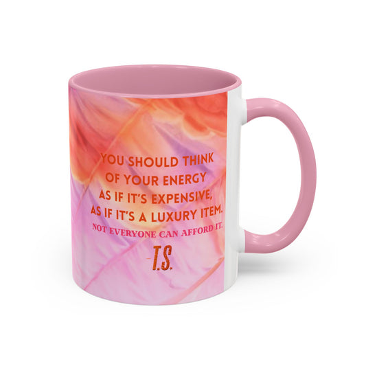 Colorful Luxury Energy Inspirational Mug, Motivational Coffee Cup, Unique Gift, Office Decor, Self-Care Reminder