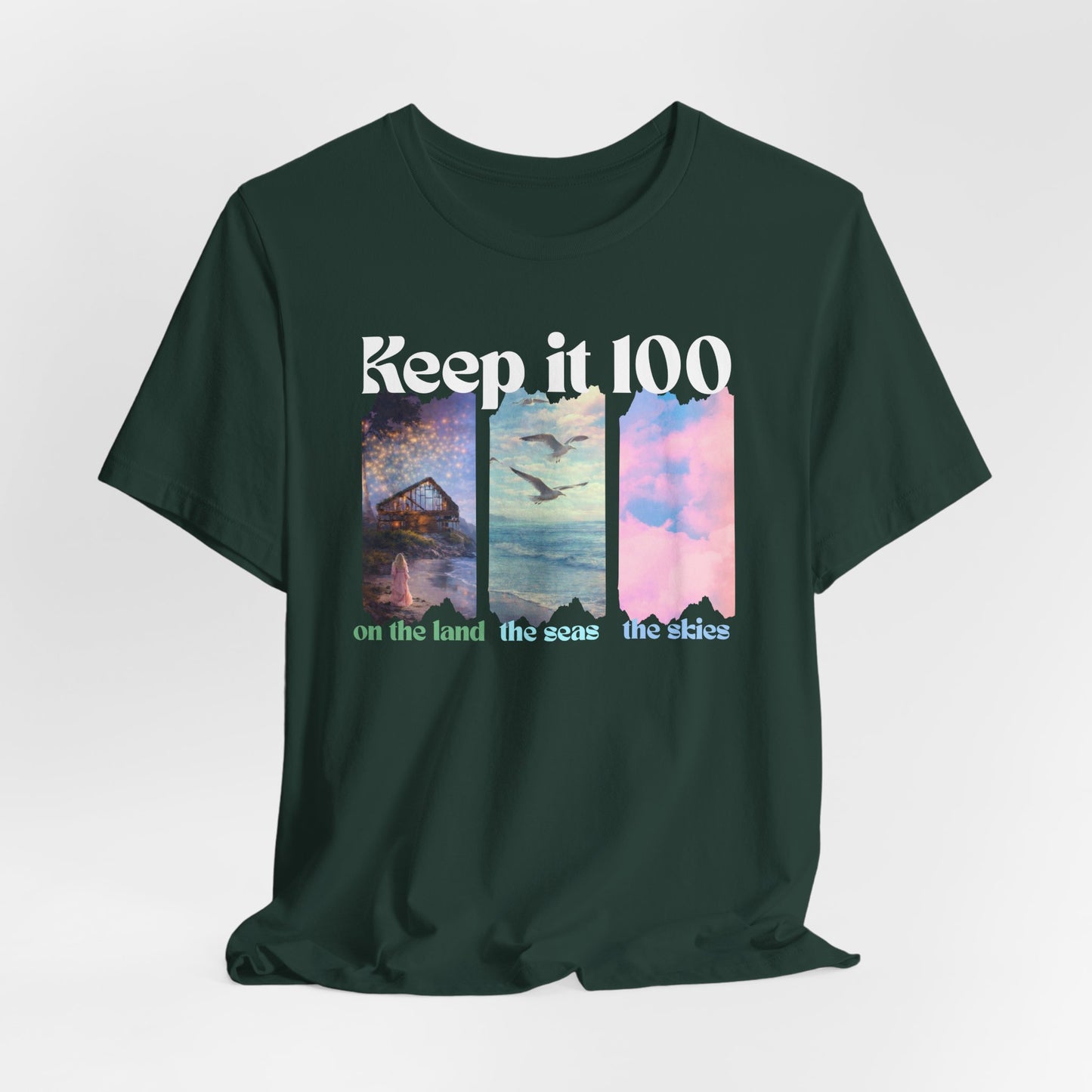 Keep It 100 Triple Graphic Tee — Land • Sea • Sky