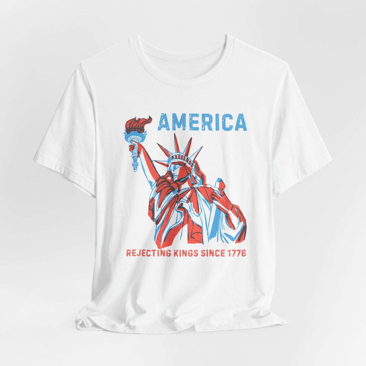 Patriotic Unisex Tee - America: Rejecting Kings Since 1776, Summer Apparel, 4th of July Shirt, Independence Day Gift, Vintage Graphic Tee
