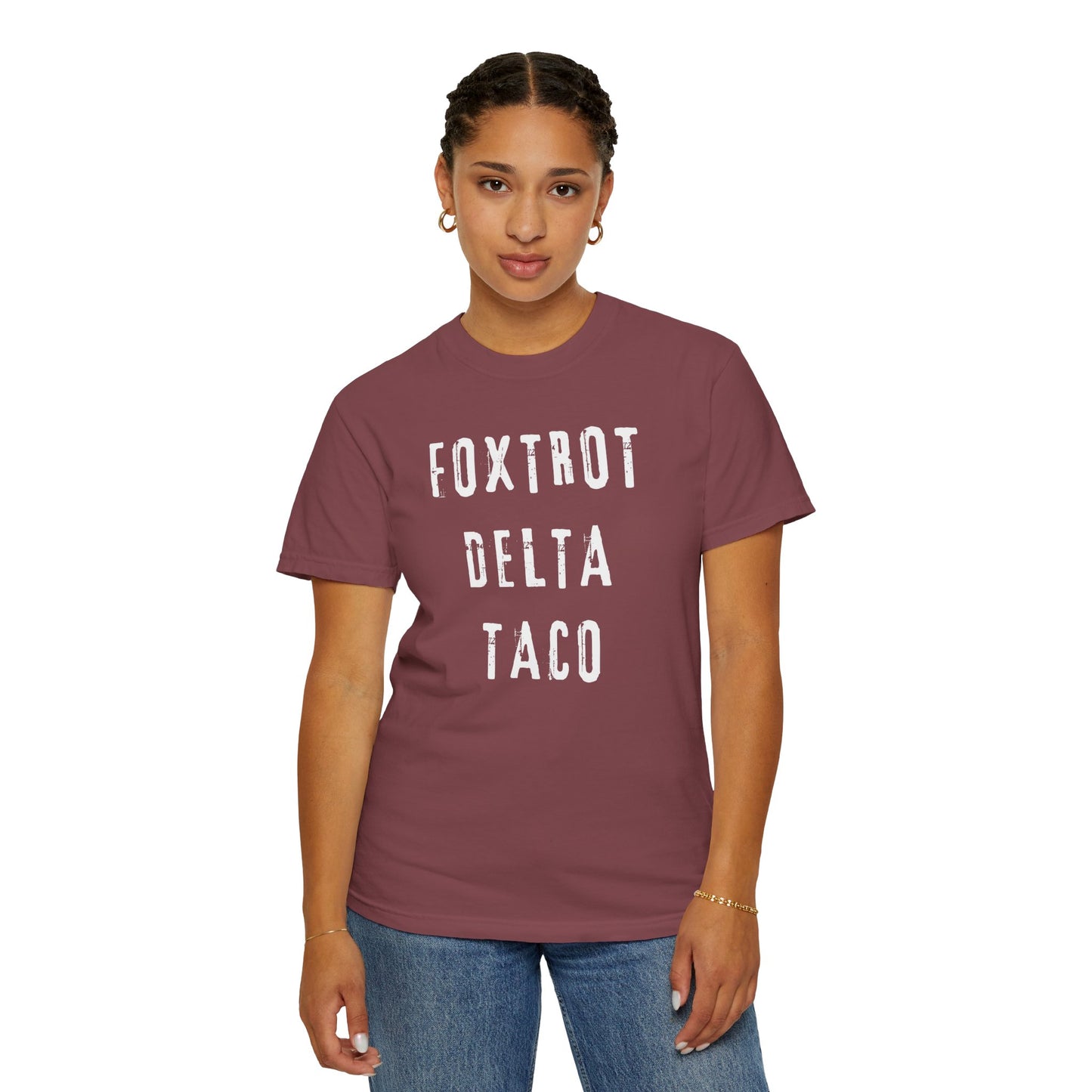 Foxtrot Delta Taco FDT Comfort Colors T-Shirt - Unisex Garment-Dyed Tee, Funny Gift, Taco Political Apparel, Everyday Wear, Summer Style