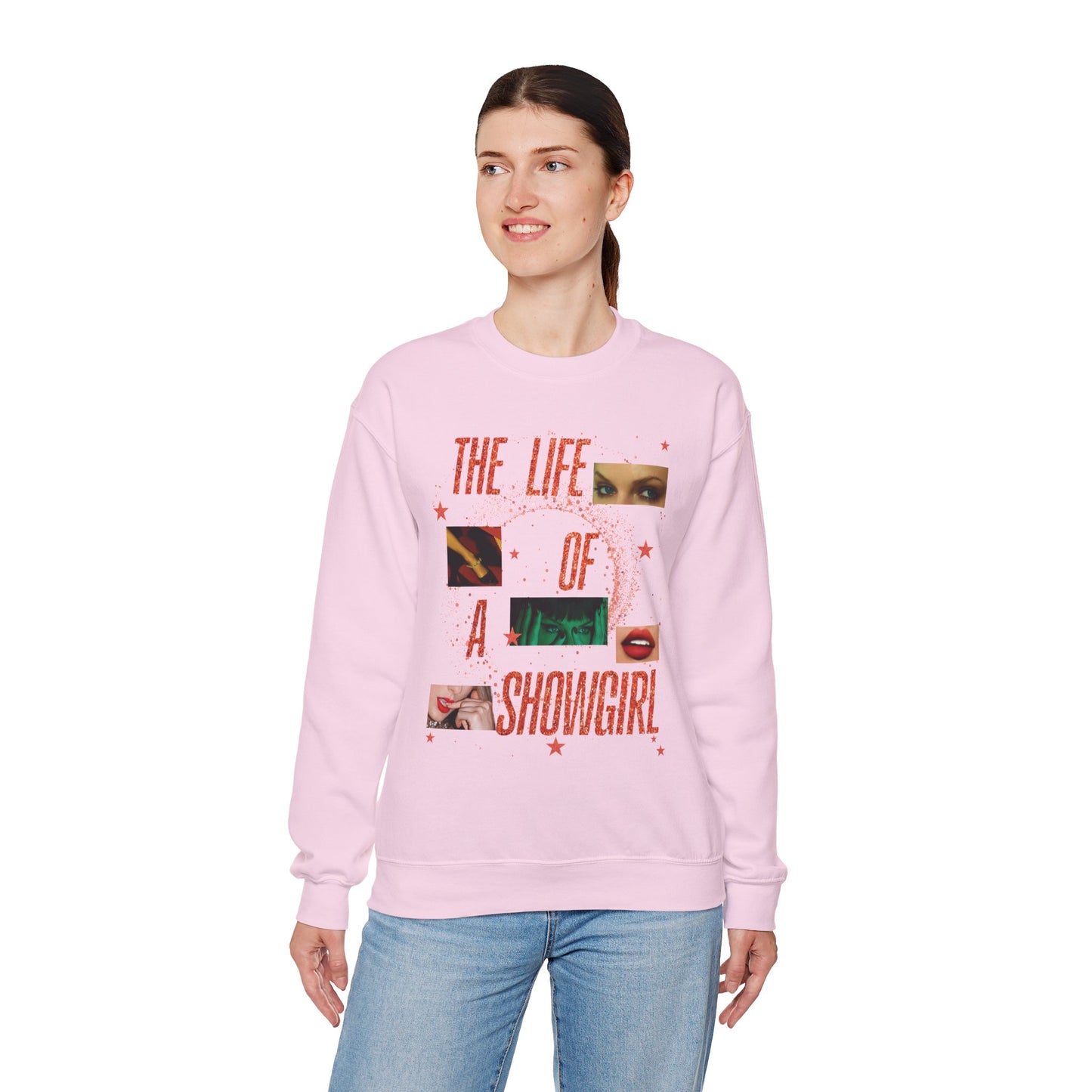 Showgirl Life Collage Sweatshirt | Cozy Unisex Crewneck, Perfect Gift for Performers, Birthday, Dance Lovers, Fashion Statement