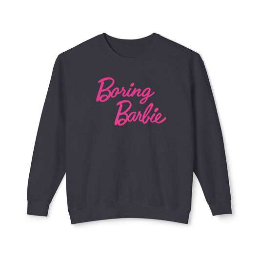 Boring B Comfort Colors Sweatshirt, Fun Crewneck for Women, Trendy Casual Fashion, Pink Graphic Pullovers, Gift for Friends