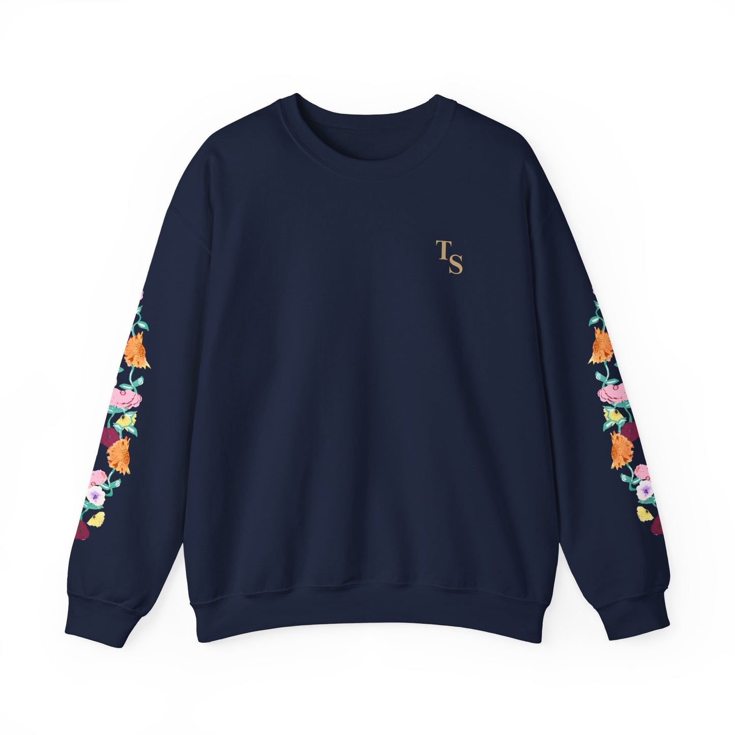Acoustic Piano Floral Sleeve Crewneck Sweatshirt
