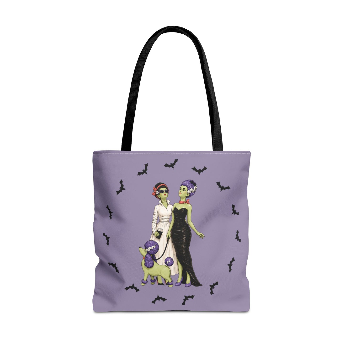 Gothic Brides Tote Bag — Retro Monster Dog Walk Design