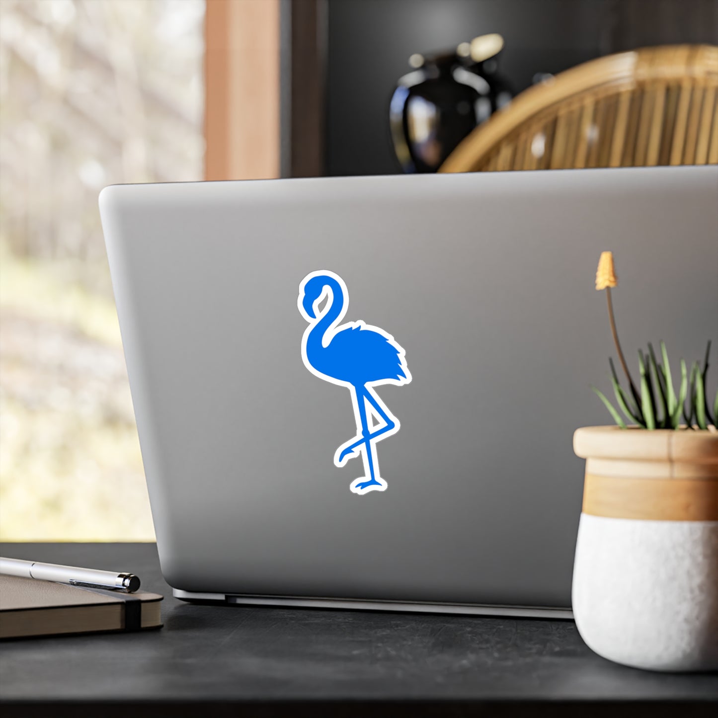 blue flamingo - kamala harris - discreet support - Vinyl Decal Sticker - water and UV resistant