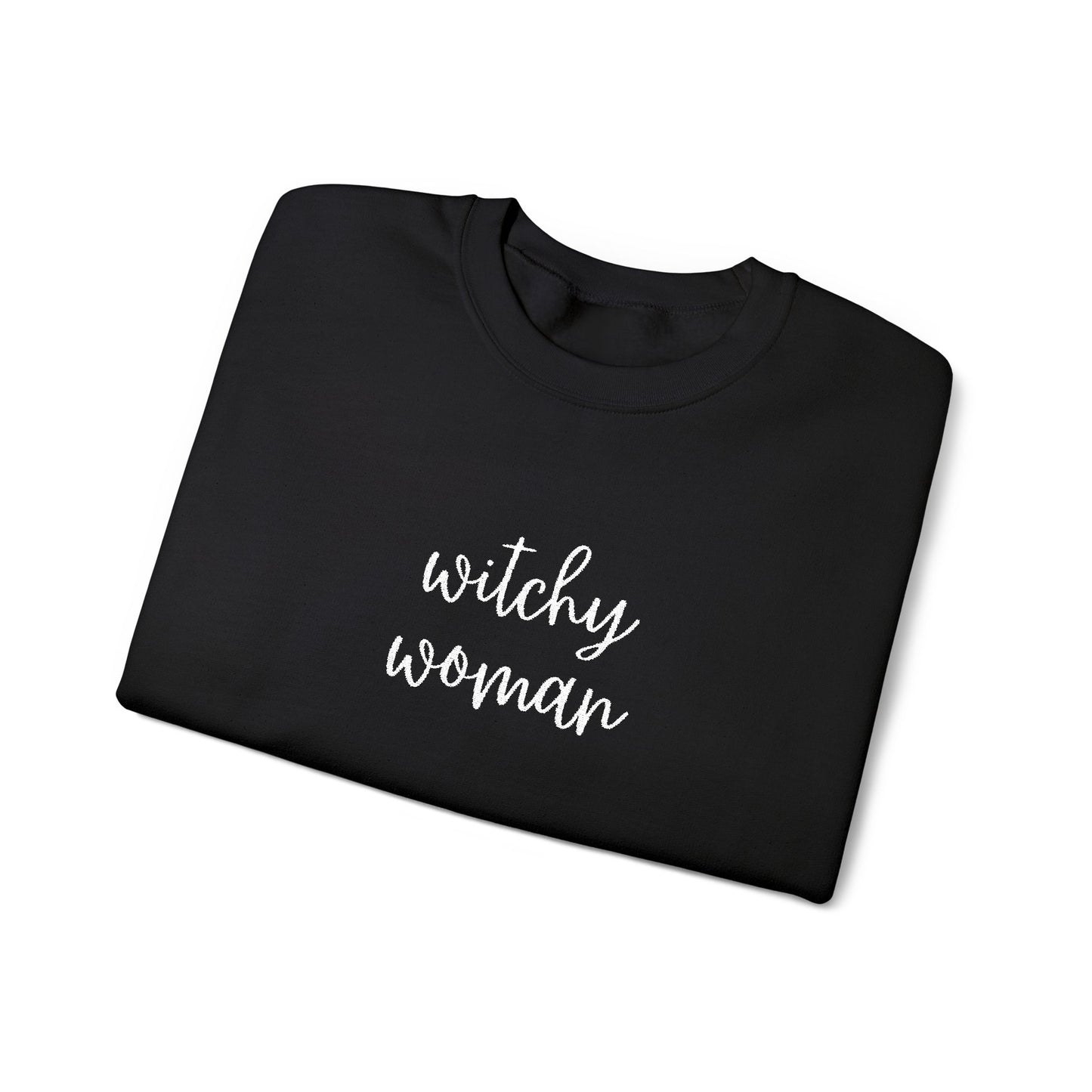 Embroidered Witchy Woman Unisex Heavy Blend™ Crewneck Sweatshirt