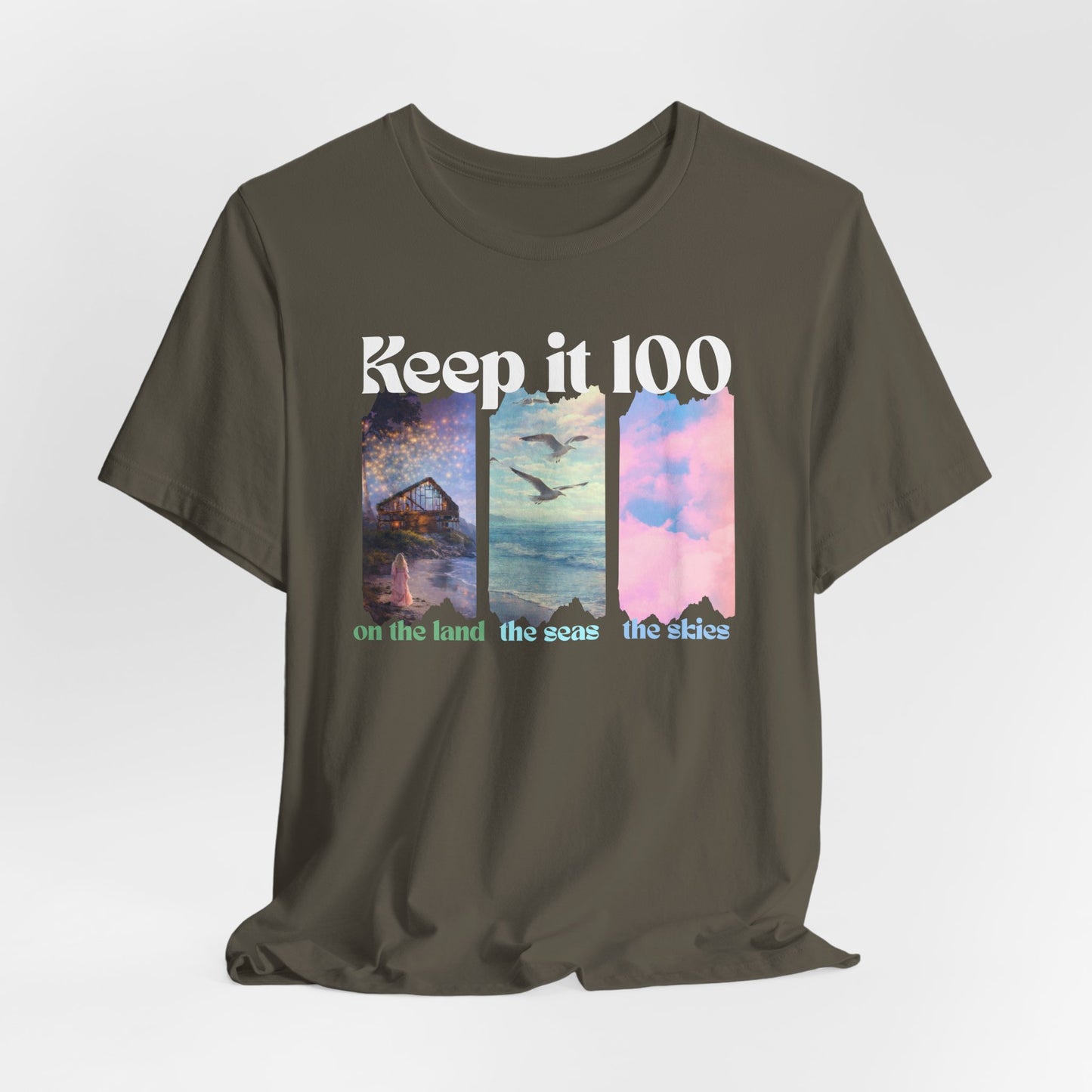 Keep It 100 Triple Graphic Tee — Land • Sea • Sky