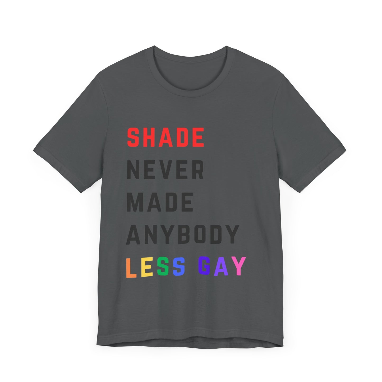 Shade never made anybody less gay - Taylor Red Tshirt Style - Unisex Jersey Short Sleeve Tee