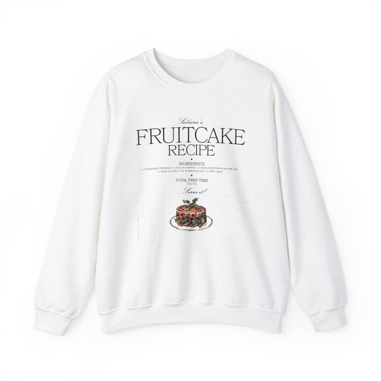 fruitcake recipe with handwriting - Unisex Heavy Blend™ Crewneck Sweatshirt