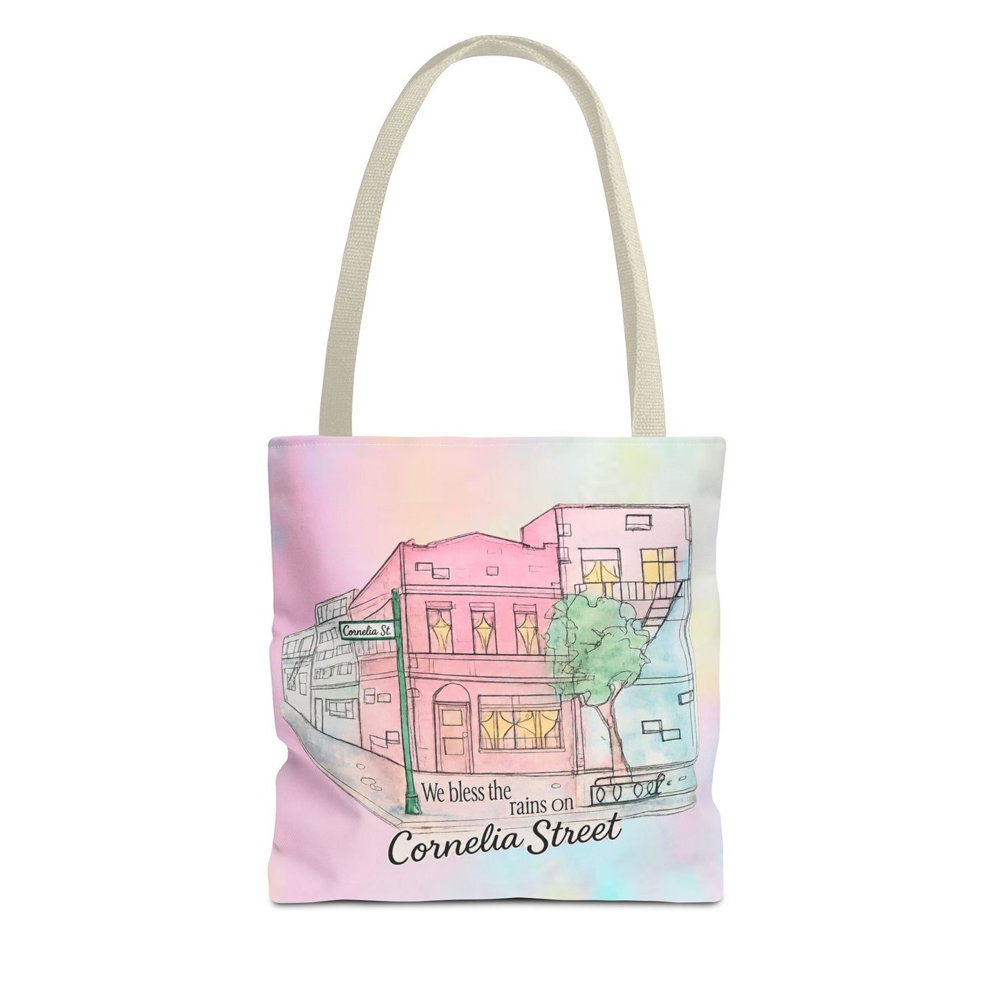 Cornelia Street Watercolor Tote Bag