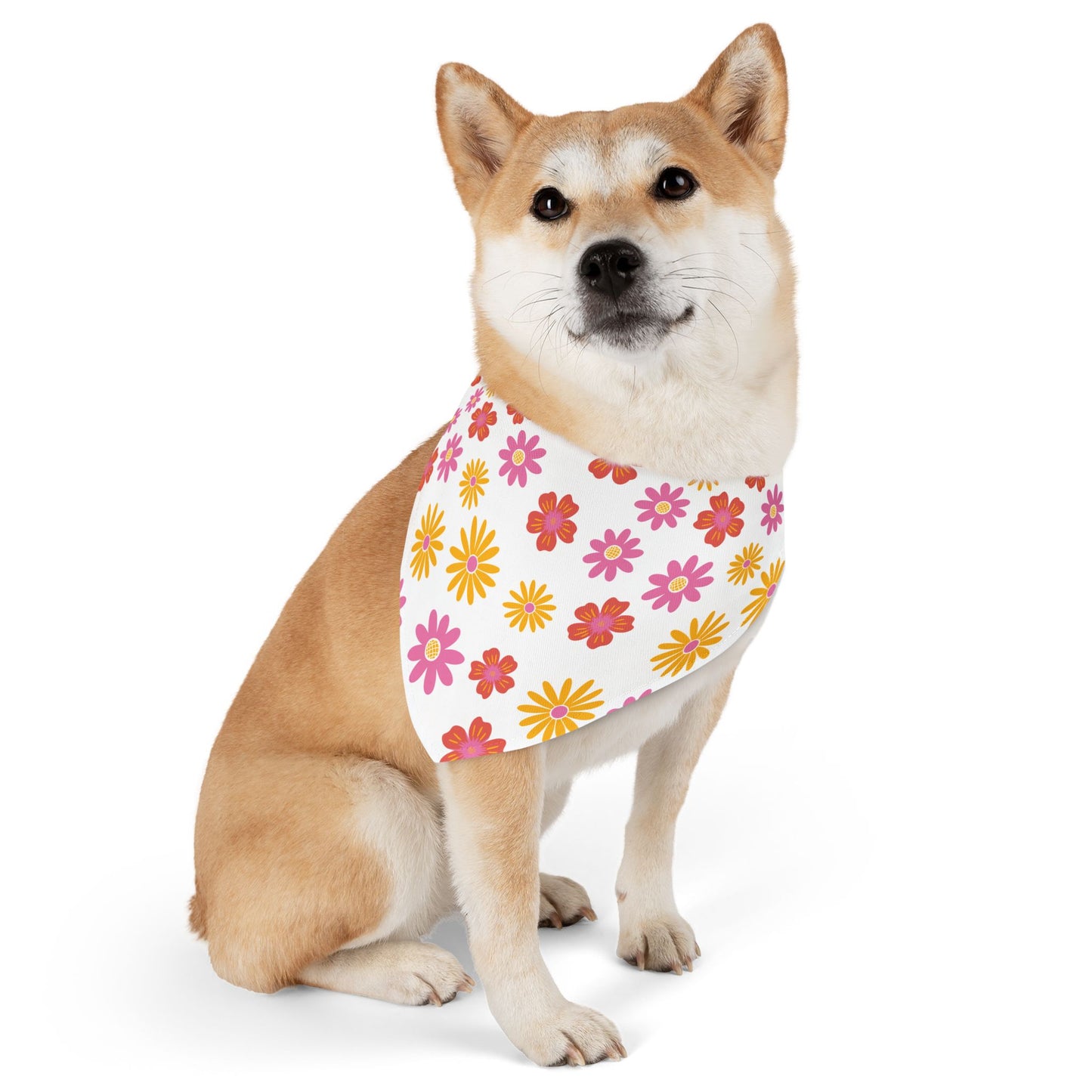 Floral Pet Bandana Collar, Cute Dog Accessories, Spring Pet Fashion, Flower Pattern Dog Scarf, Pet Celebration Gear