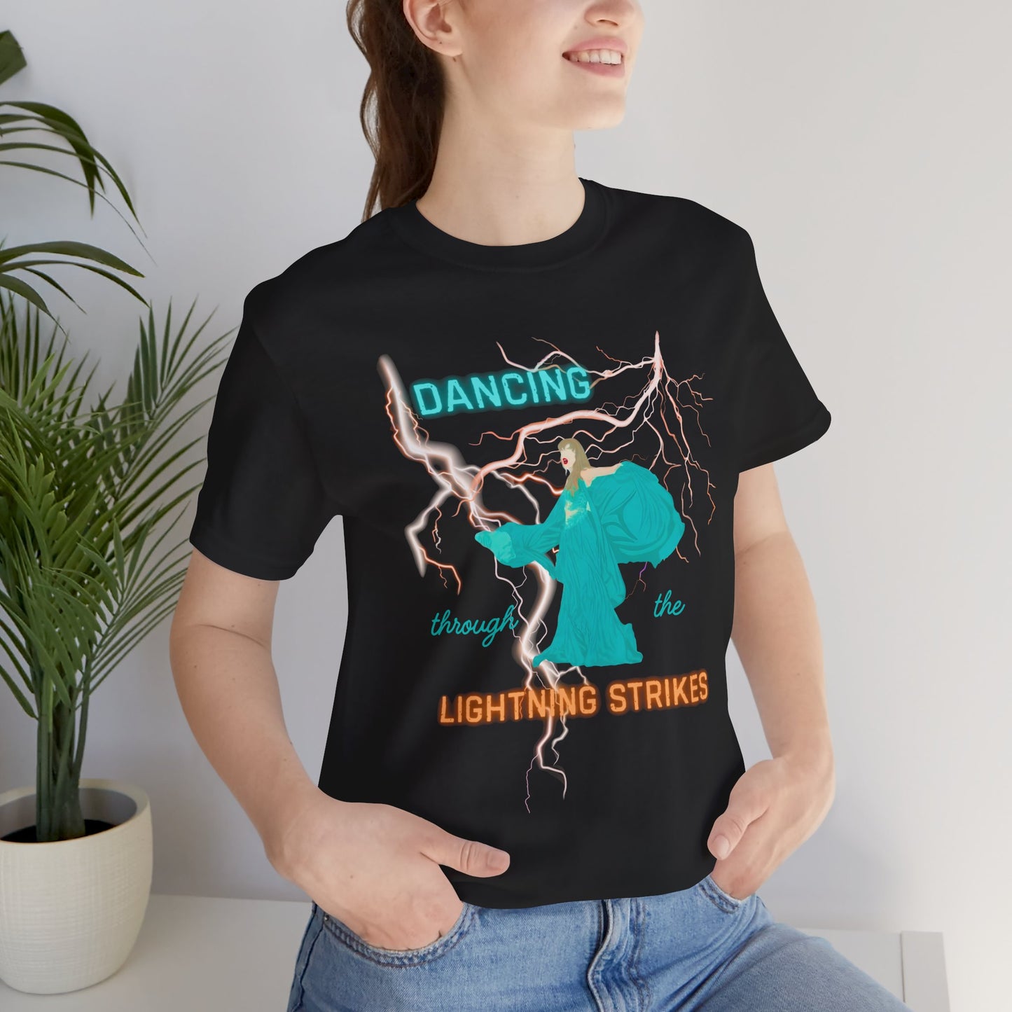 Dancing Through the Lightning Strikes Tee, Unisex Graphic T-Shirt for Music Lovers, Concert Attire, Festival Wear, Unique Gift