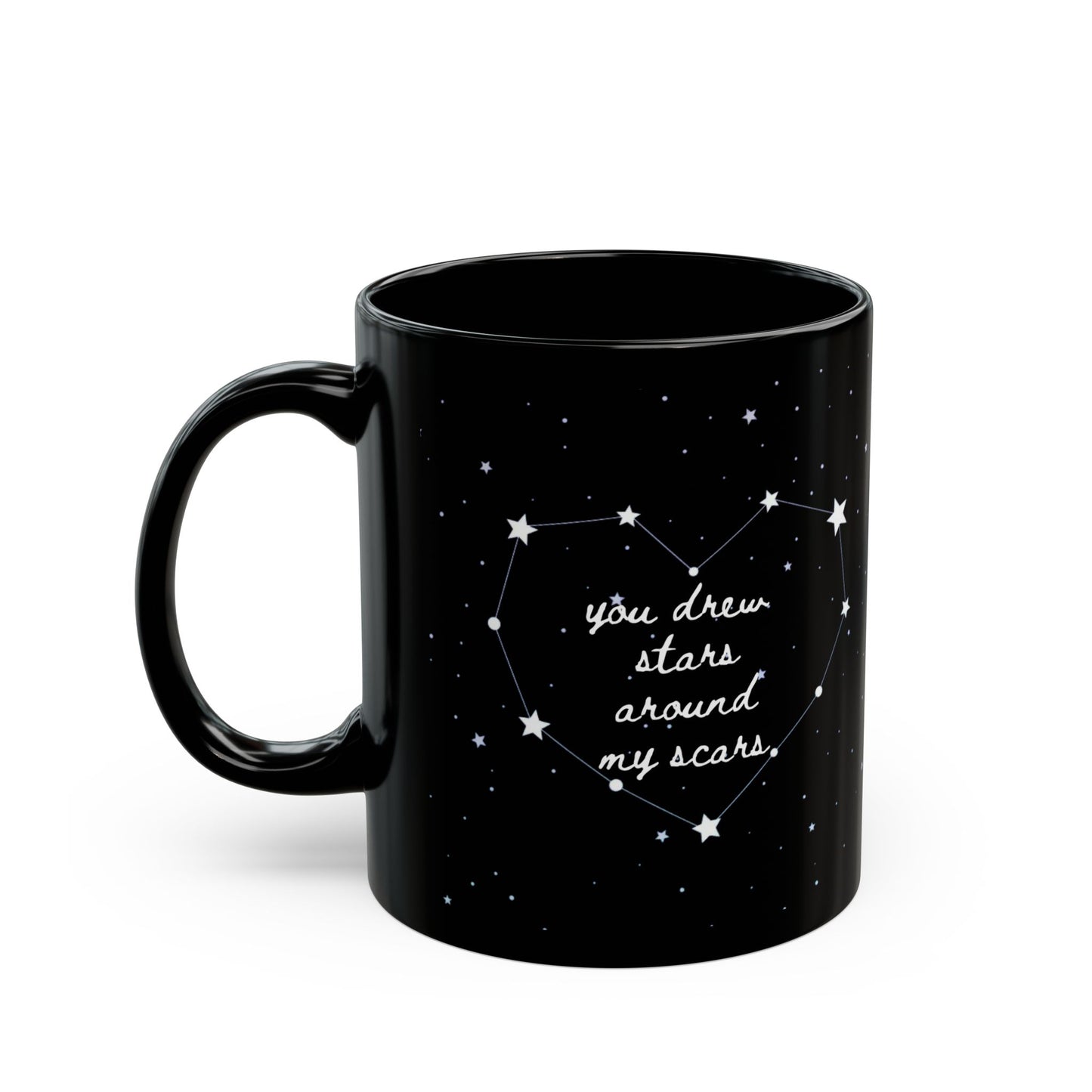 stars around my scars - Black Mug (11oz)