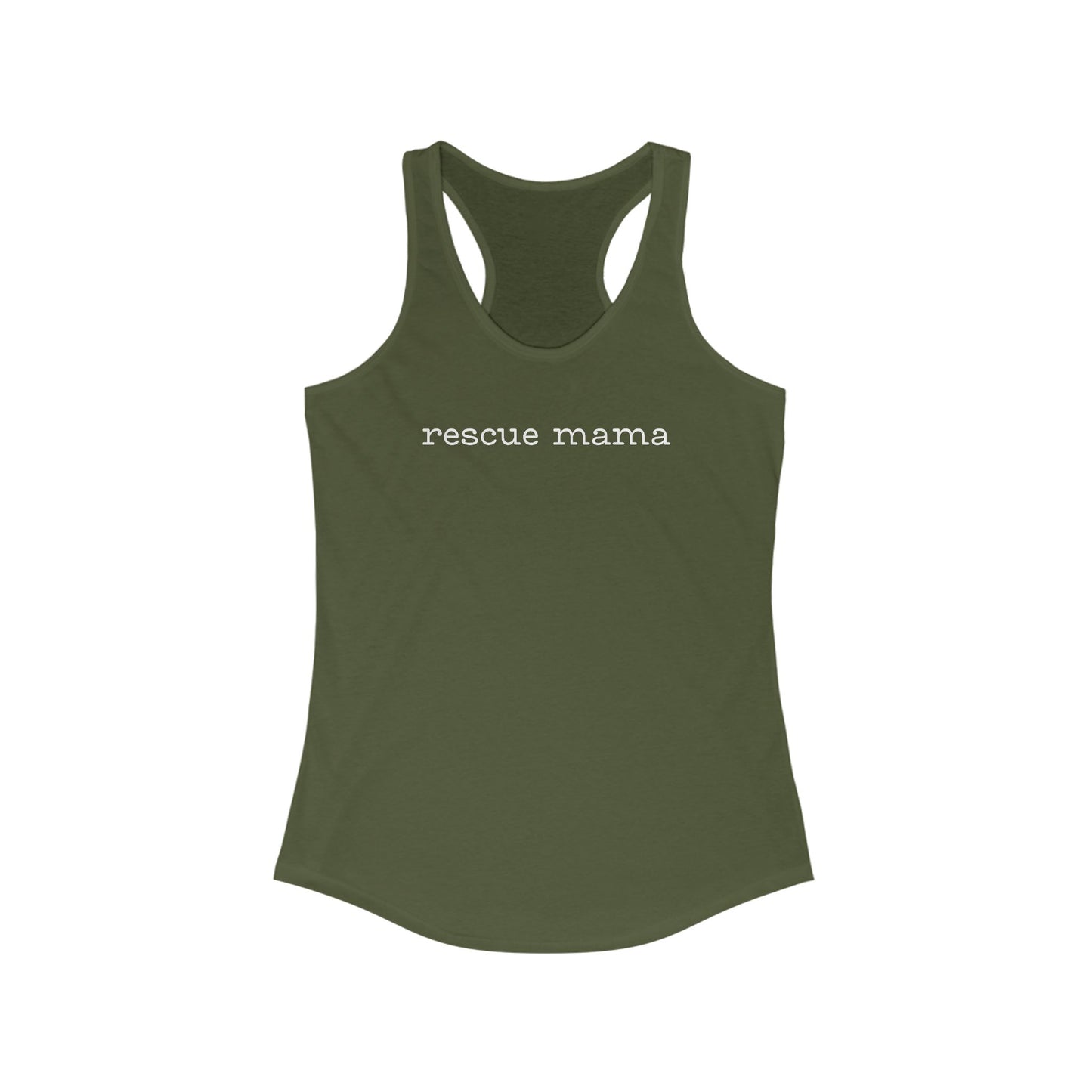 Rescue Mama Racerback Tank | Stylish Workout Gear, Perfect for Fitness Classes, Mother’s Day Gift, Animal Lover Apparel