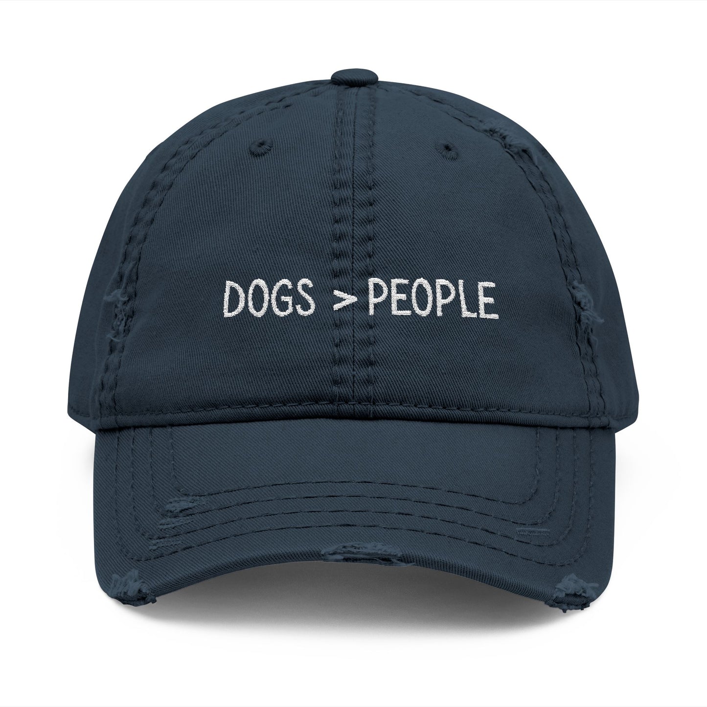 Dogs are better than people - Distressed Dog Lover Cap, Casual Dad Hat, Embroidered Baseball Hat, Relaxed Style Accessory, Gift for Pet Owners