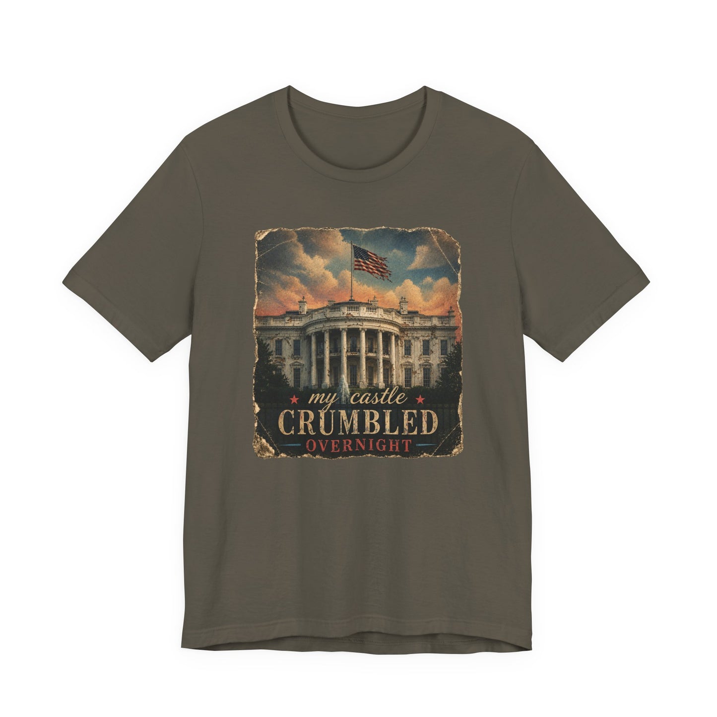 'My Castle Crumbled Overnight' Vintage White House Graphic T-Shirt