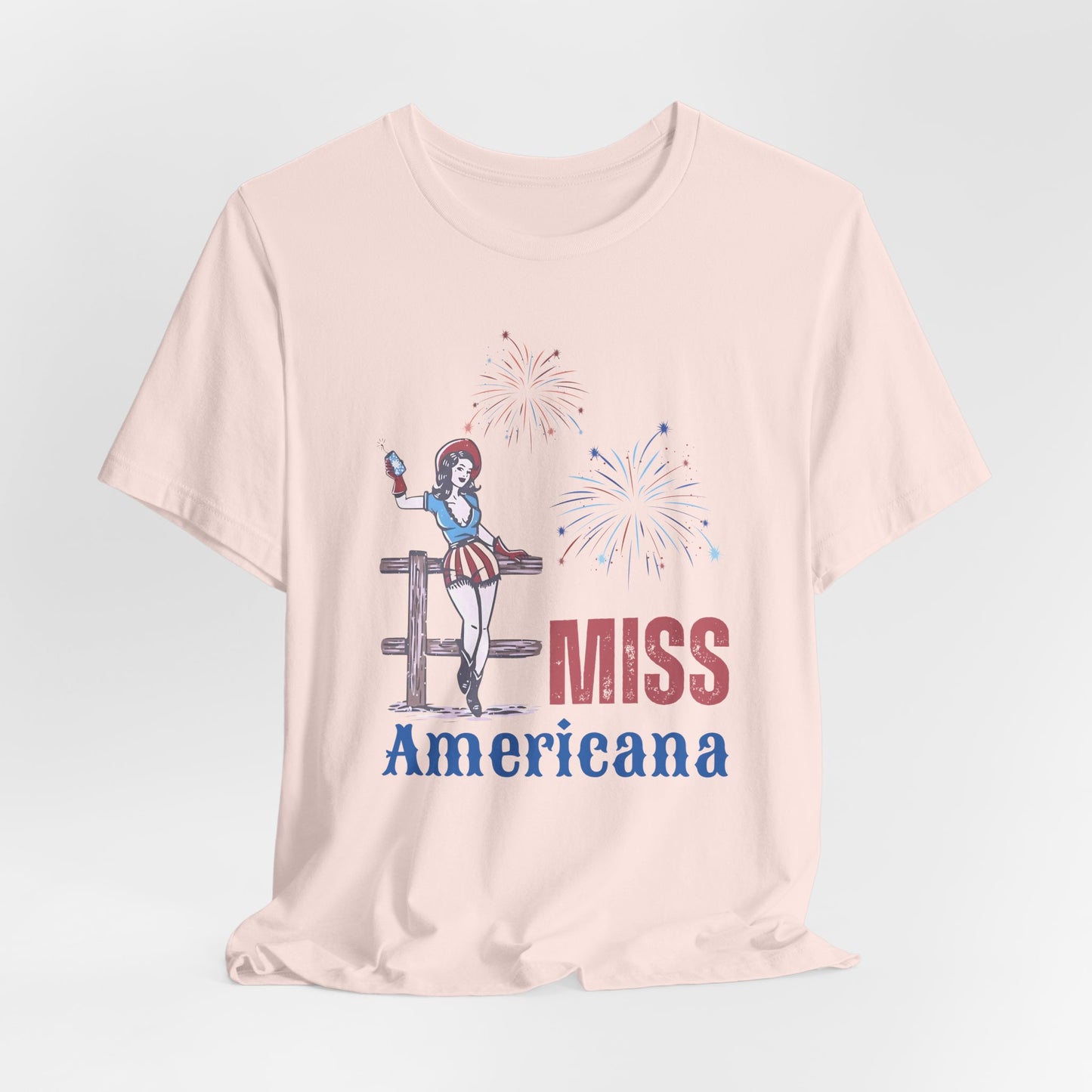 'Miss Americana' Unisex Jersey Tee, Perfect for 4th of July, Independence Day, Summer Parties, Americana Style, Vintage Vibes