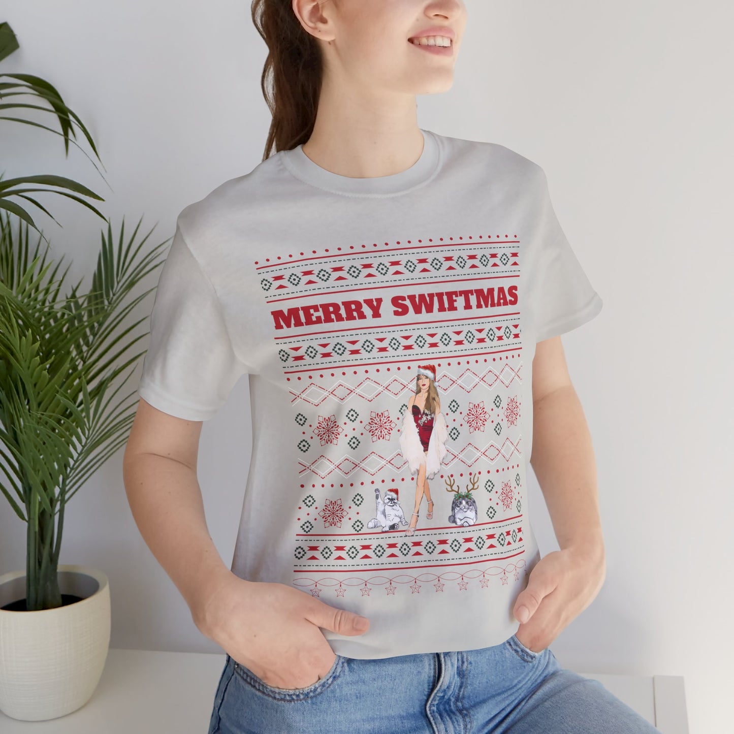 Ugly Swiftmas Sweater Unisex Jersey Short Sleeve Tee