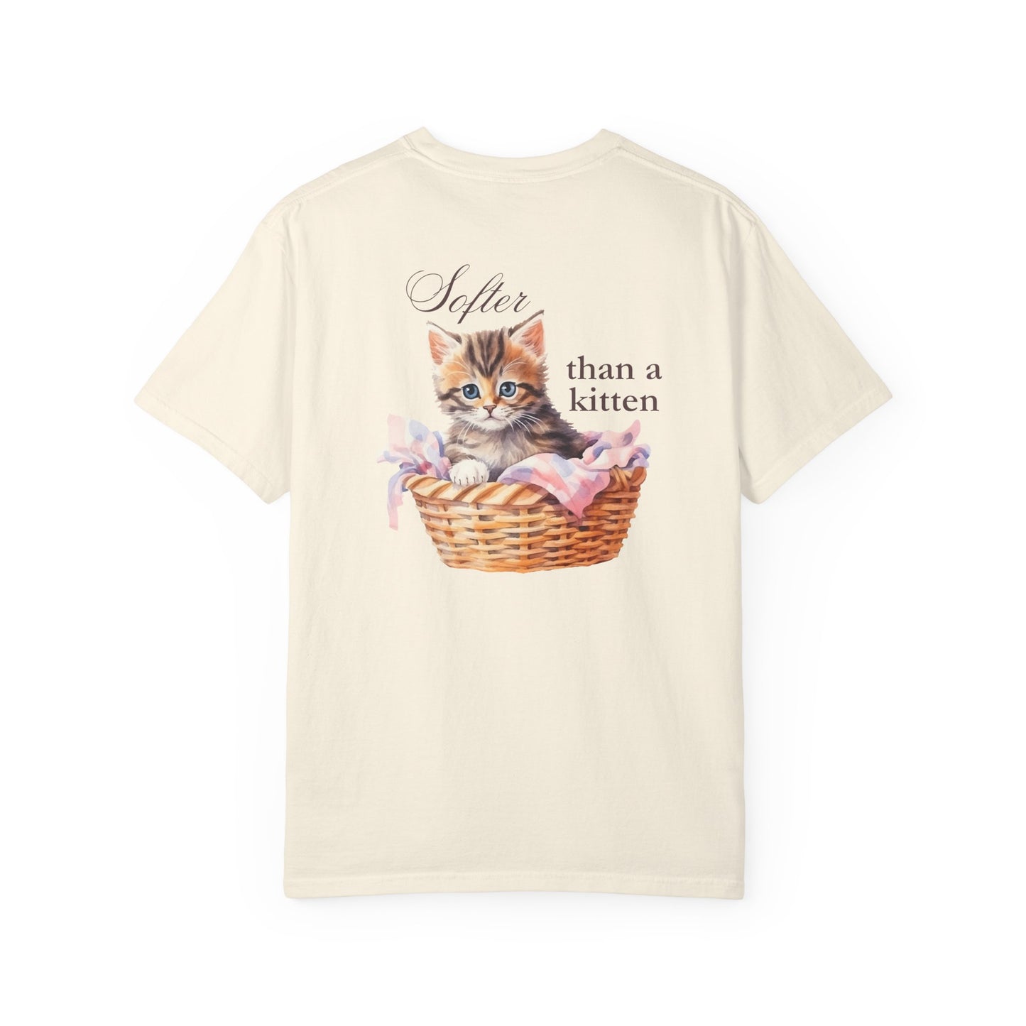 Sweeter than a Peach, Softer than a Kitten - Comfort Colors Unisex T-Shirt | Graphic Tee for Cat Lovers, Gifts for Her, Birthday Present, Casual Wear, Peach and Kitten Designs