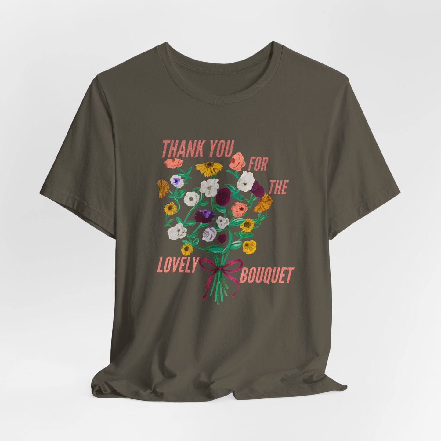 Thank You For The Lovely Bouquet, acoustic piano flowers Tee, Unisex Jersey Short Sleeve T-Shirt, Gift for Friends, Appreciation Shirt, Floral Design, Casual Wear