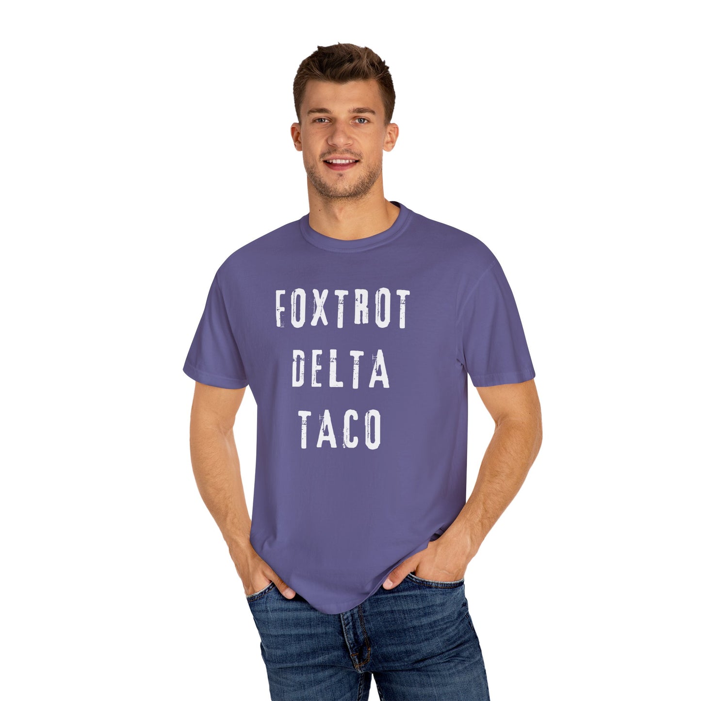 Foxtrot Delta Taco FDT Comfort Colors T-Shirt - Unisex Garment-Dyed Tee, Funny Gift, Taco Political Apparel, Everyday Wear, Summer Style