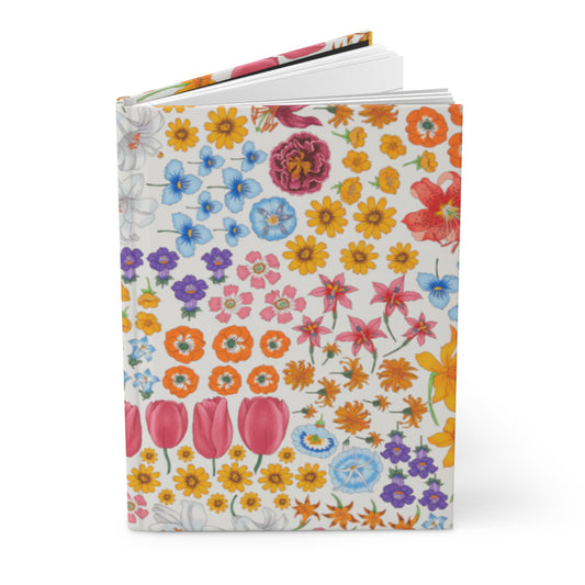 Vibrant Floral Hardcover Journal "Flora White" - Perfect for Journaling and Note-Taking