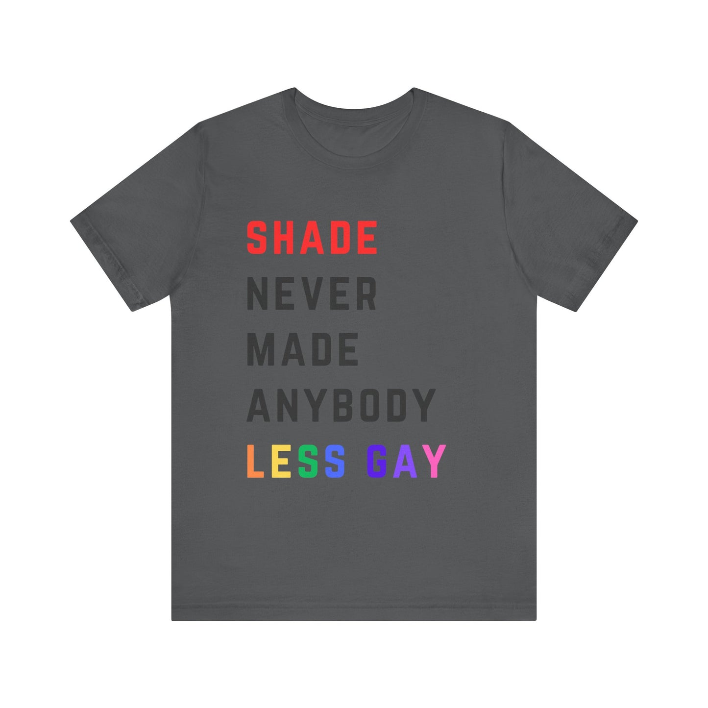 Shade never made anybody less gay - Taylor Red Tshirt Style - Unisex Jersey Short Sleeve Tee