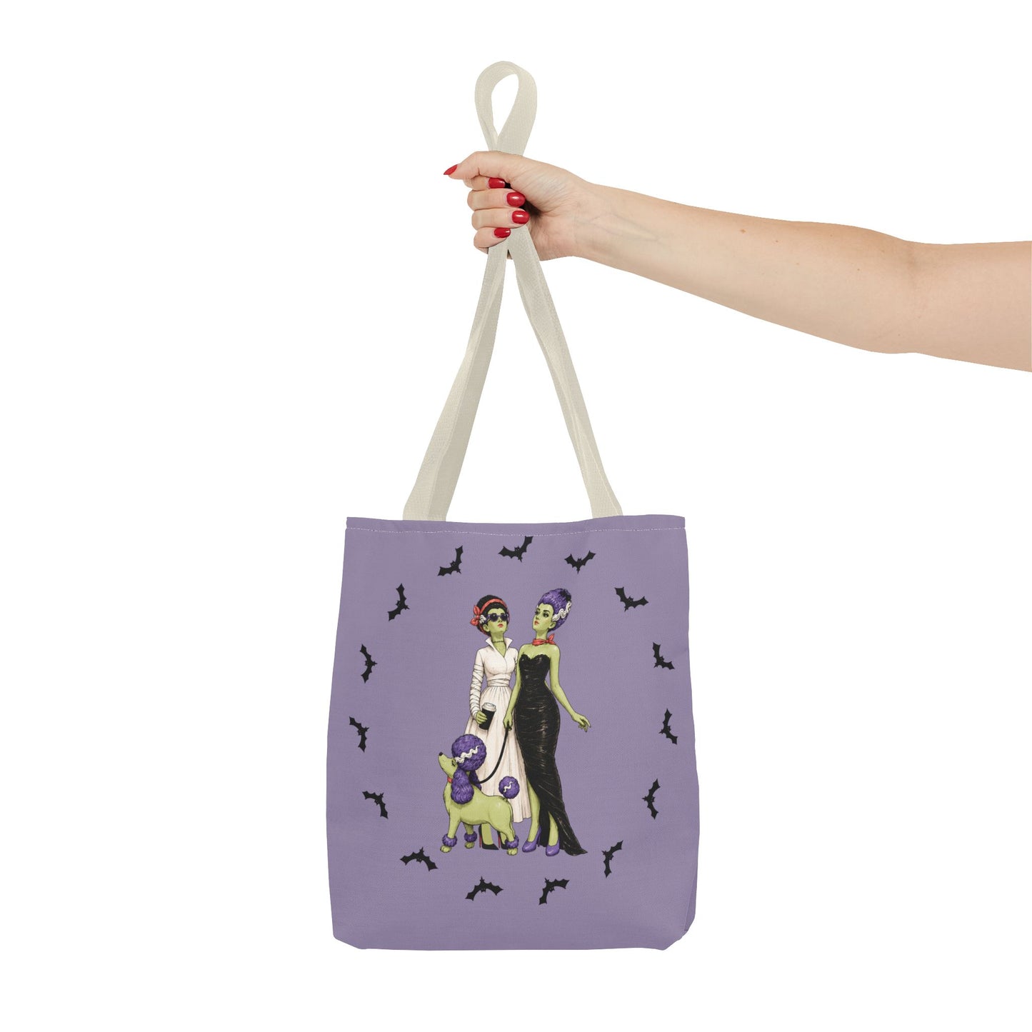 Gothic Brides Tote Bag — Retro Monster Dog Walk Design