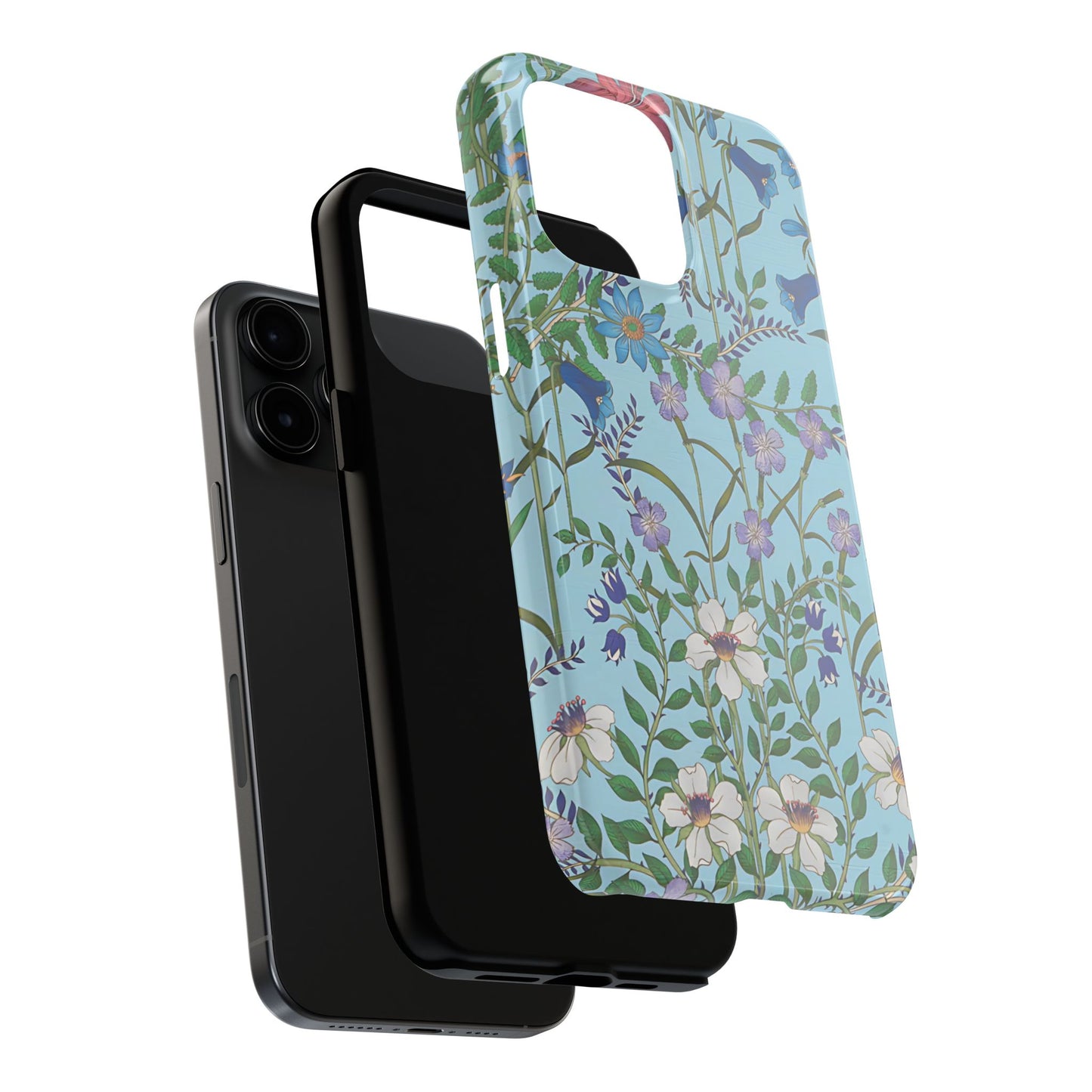 Vibrant Floral Tough Phone Case "Flora Blue"- Durable Protection for Your Device