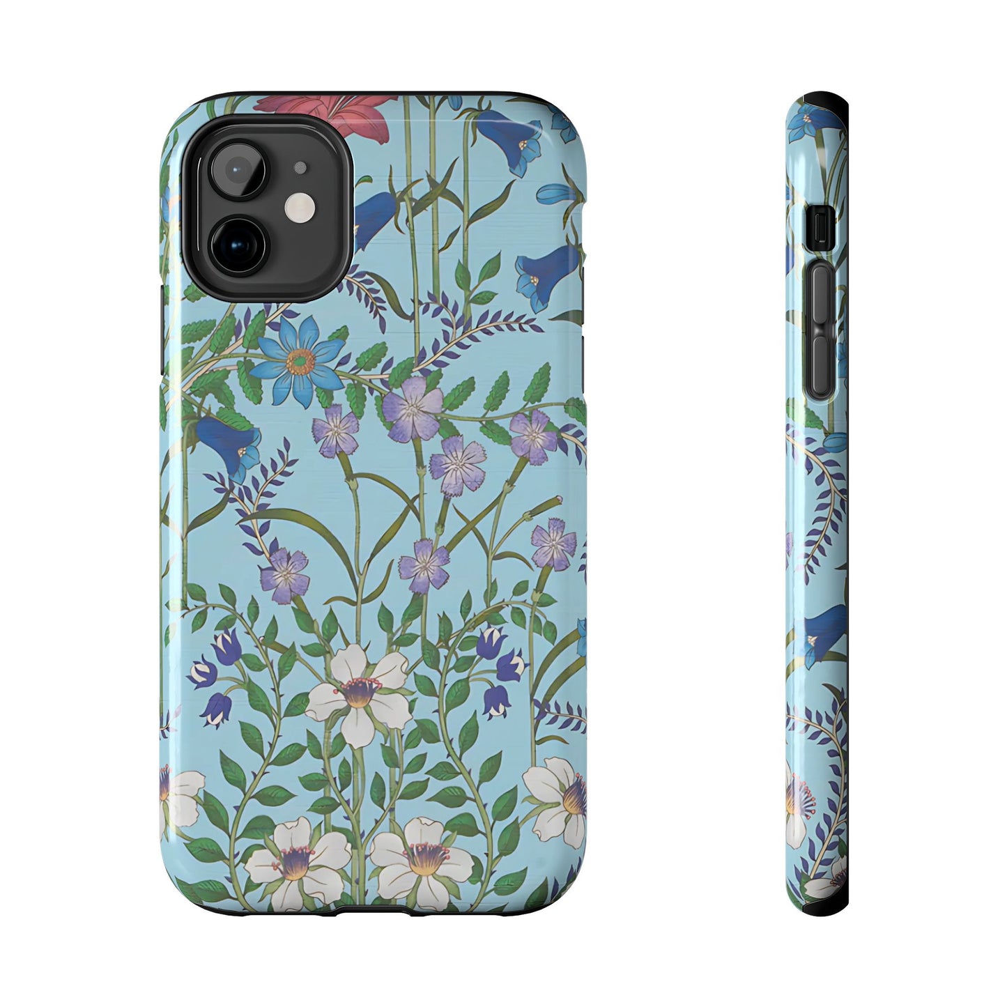 Vibrant Floral Tough Phone Case "Flora Blue"- Durable Protection for Your Device