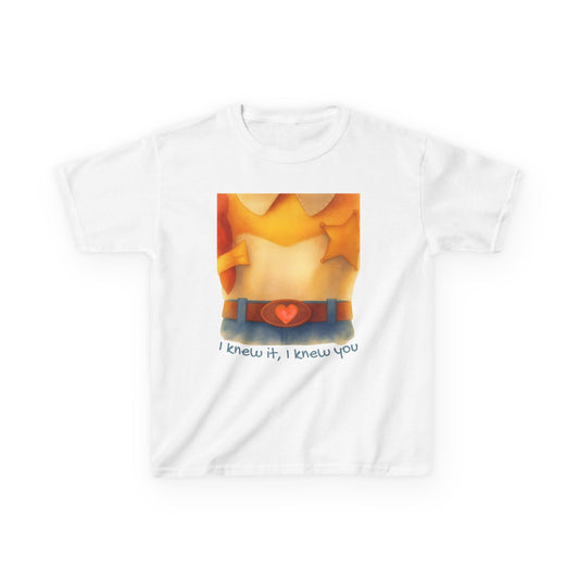 Kids T-Shirt — "I Knew It, I Knew You" Cowgirl Outfit Graphic