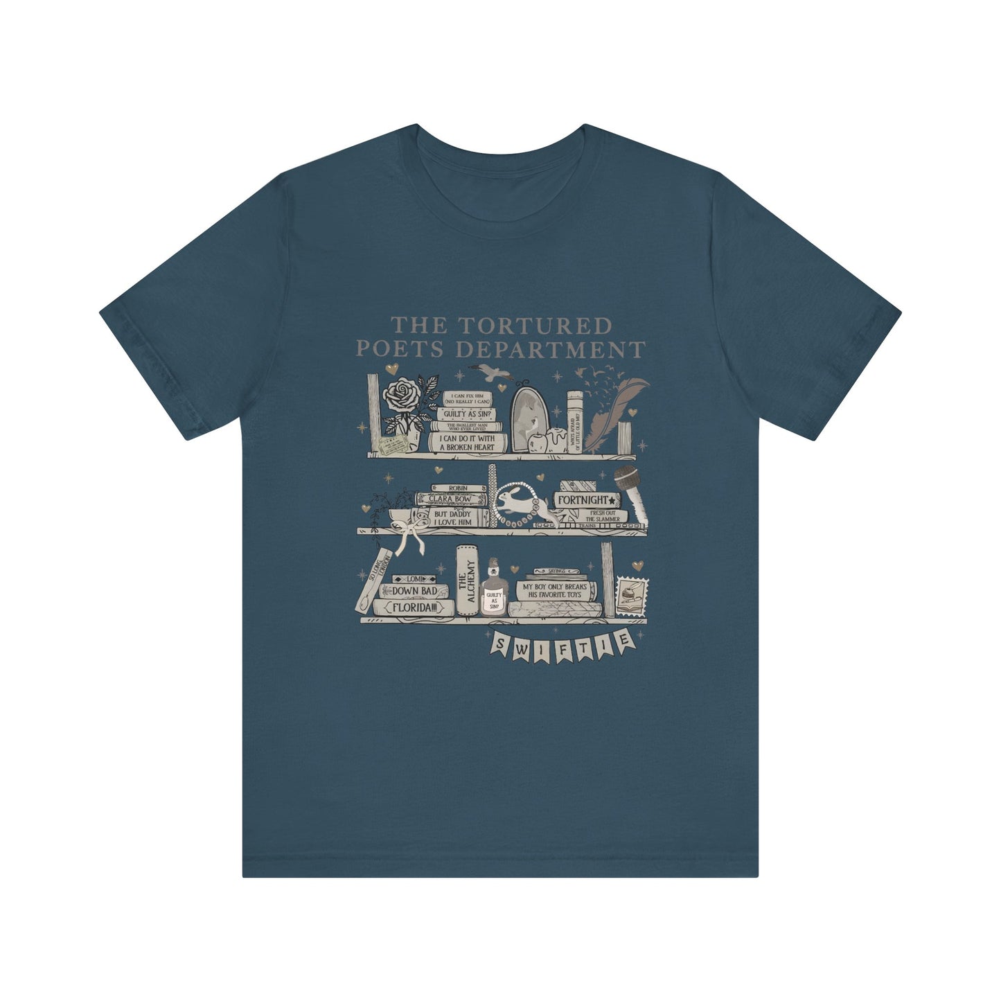 Poet's Bookshelf - Unisex Bella Canvas Jersey Short Sleeve Tee